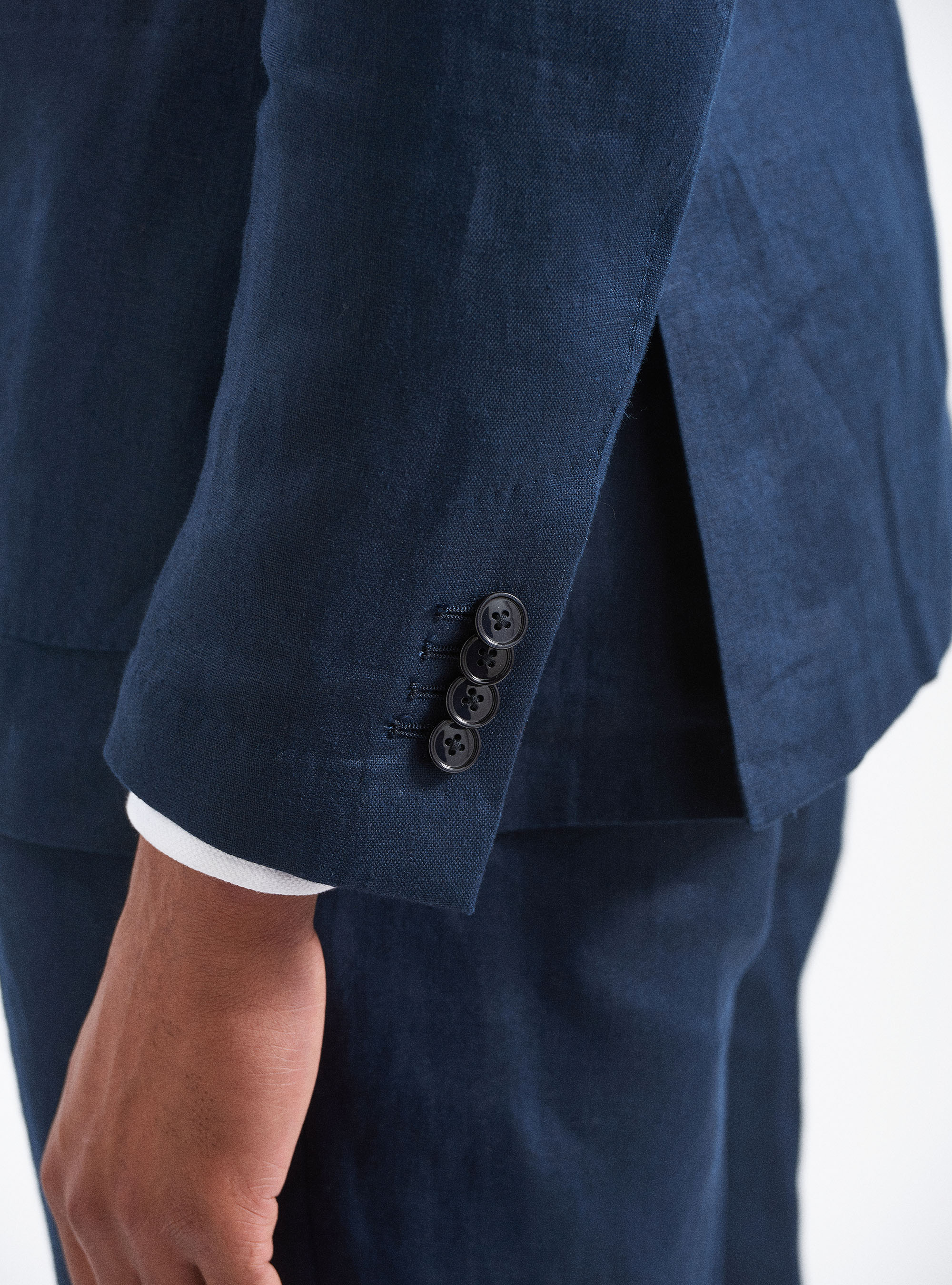 Giacca per abito in puro lino, BLU NAVY