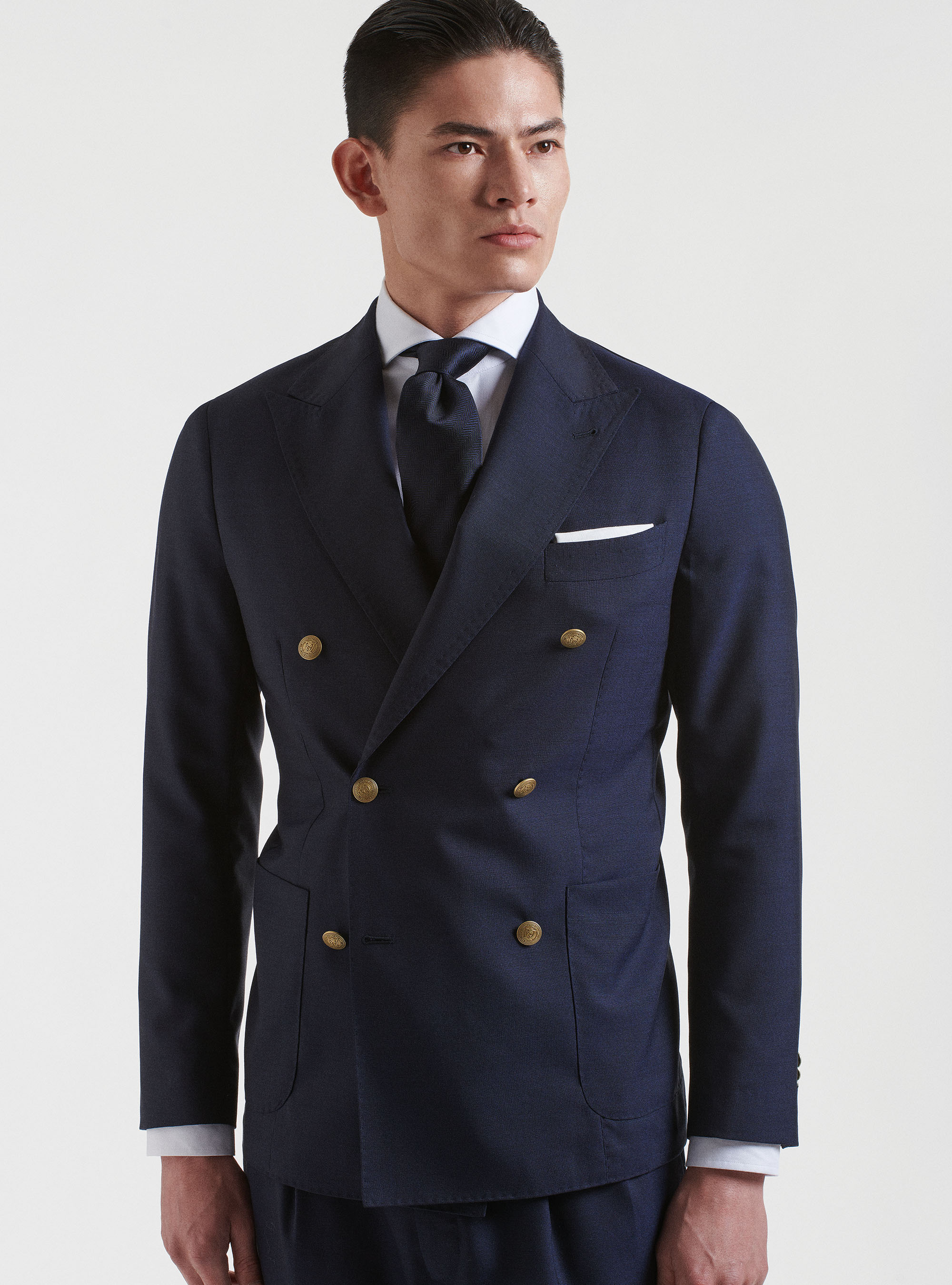 Giacca doppiopetto con bottoni metallo in pura lana Vitale Barberis Canonico