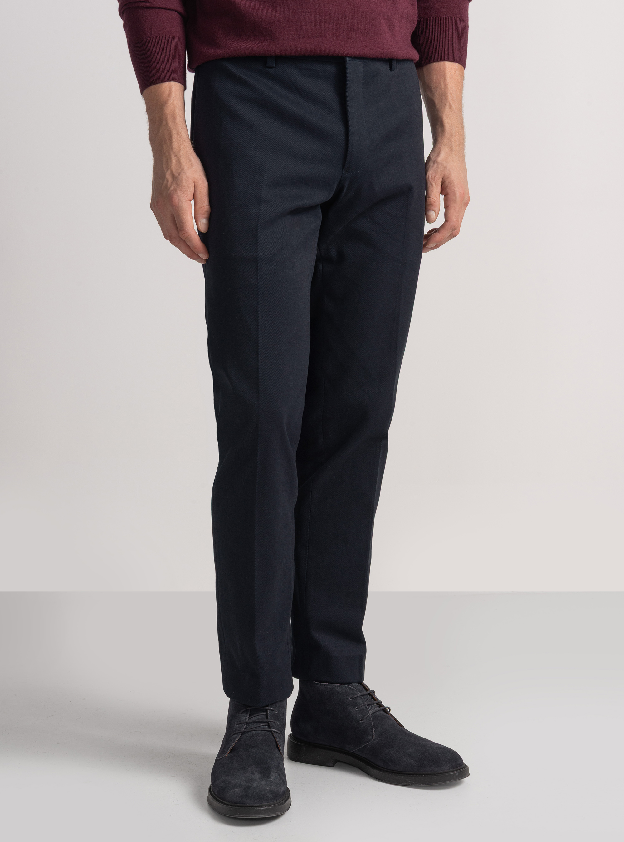 Pantaloni in cotone smerigliato, BLU NAVY