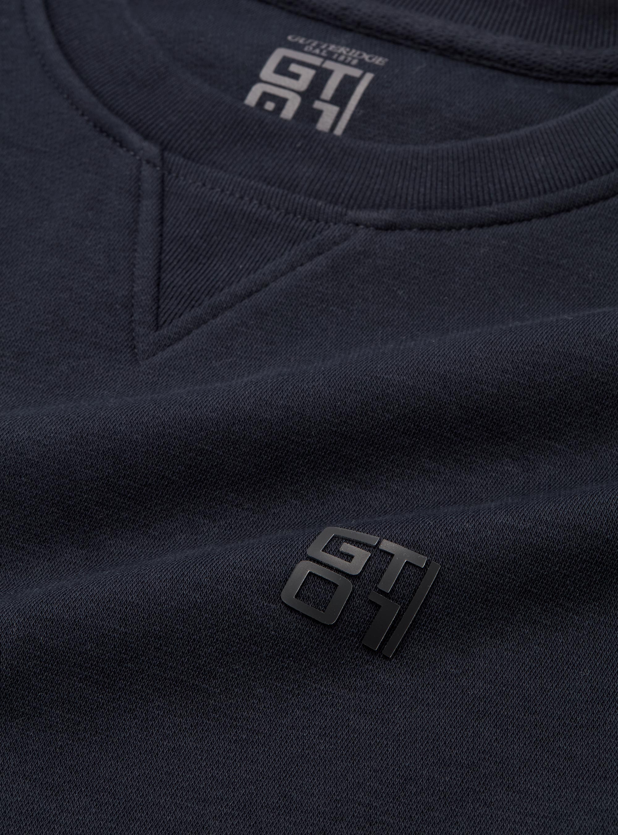 Sudadera con cuello redondo y logotipo de goma GT01, AZUL MARINO