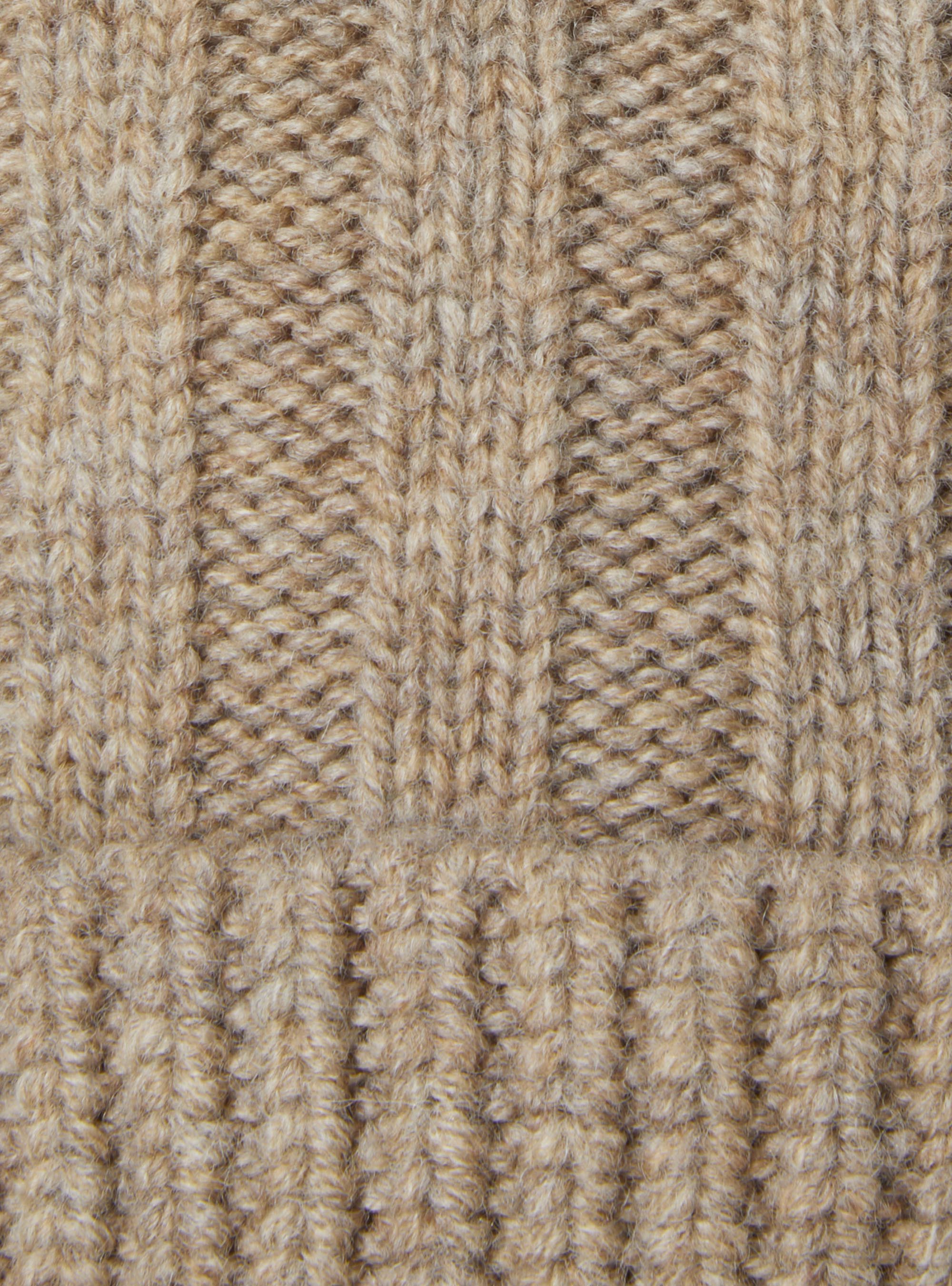 Berretto costa inglese in lana lambswool e cashmere, ECRU