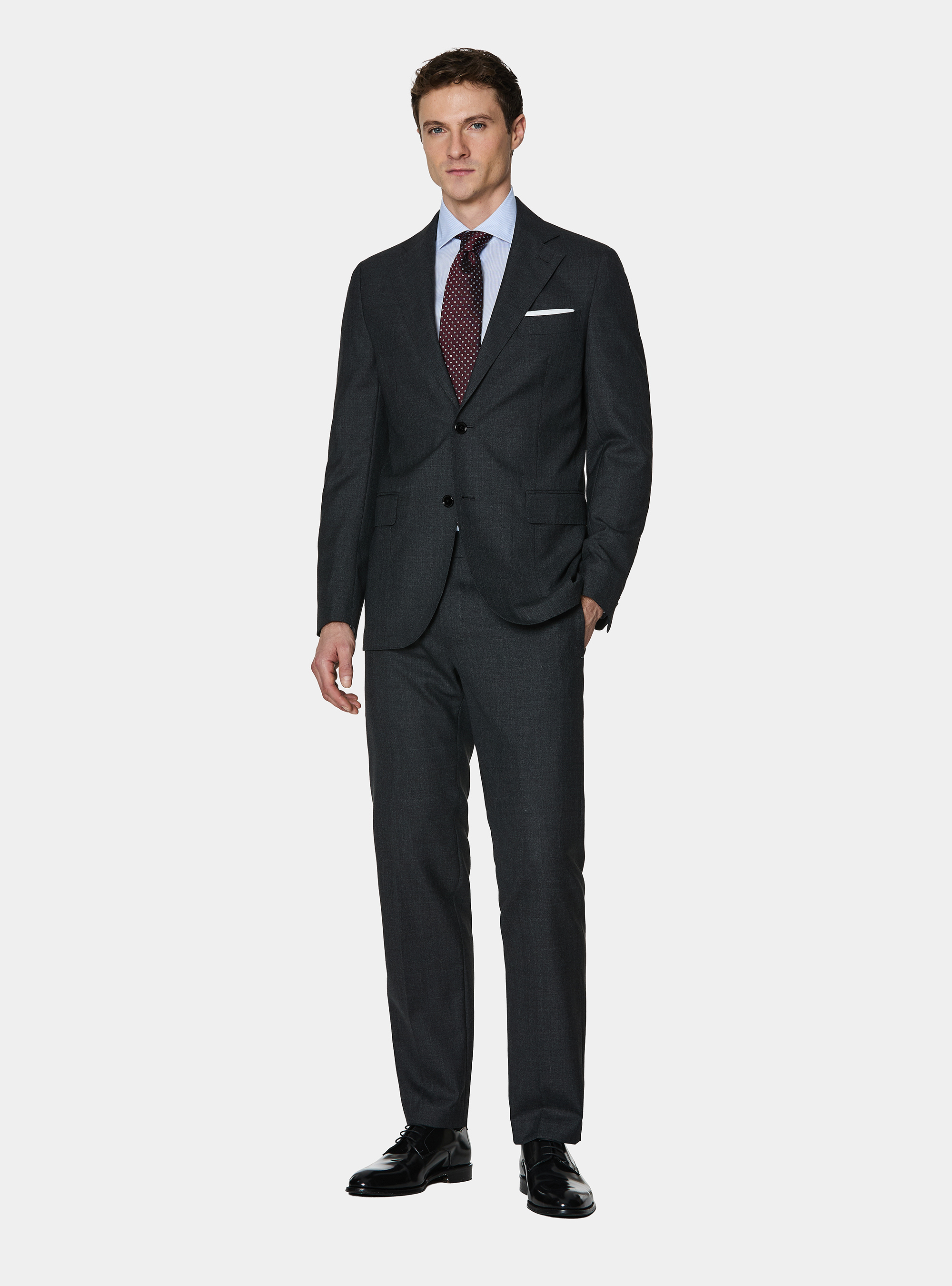 Vitale Barberis Canonico pure wool suit trousers, ASPHALT GREY