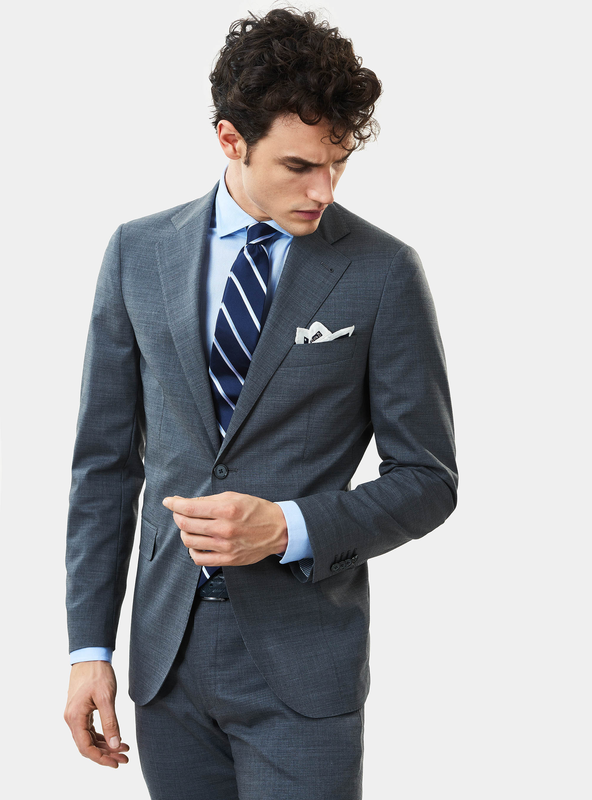 Veste de costume en laine Travelwear, GRIS CLAIR MÃ LANGÃ