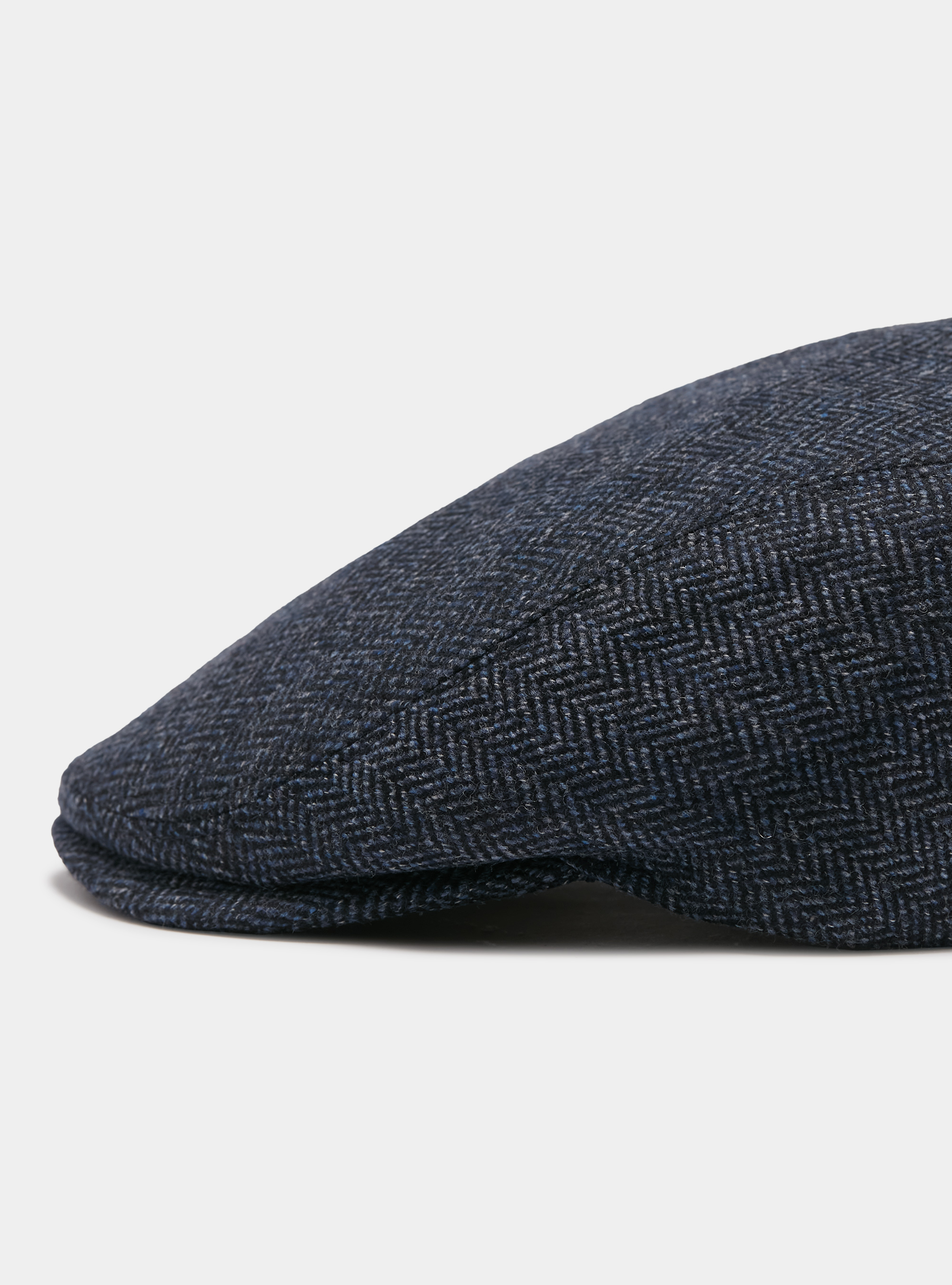 Coppola spigata in lana cashmere Lanificio di Pray, BLU NAVY