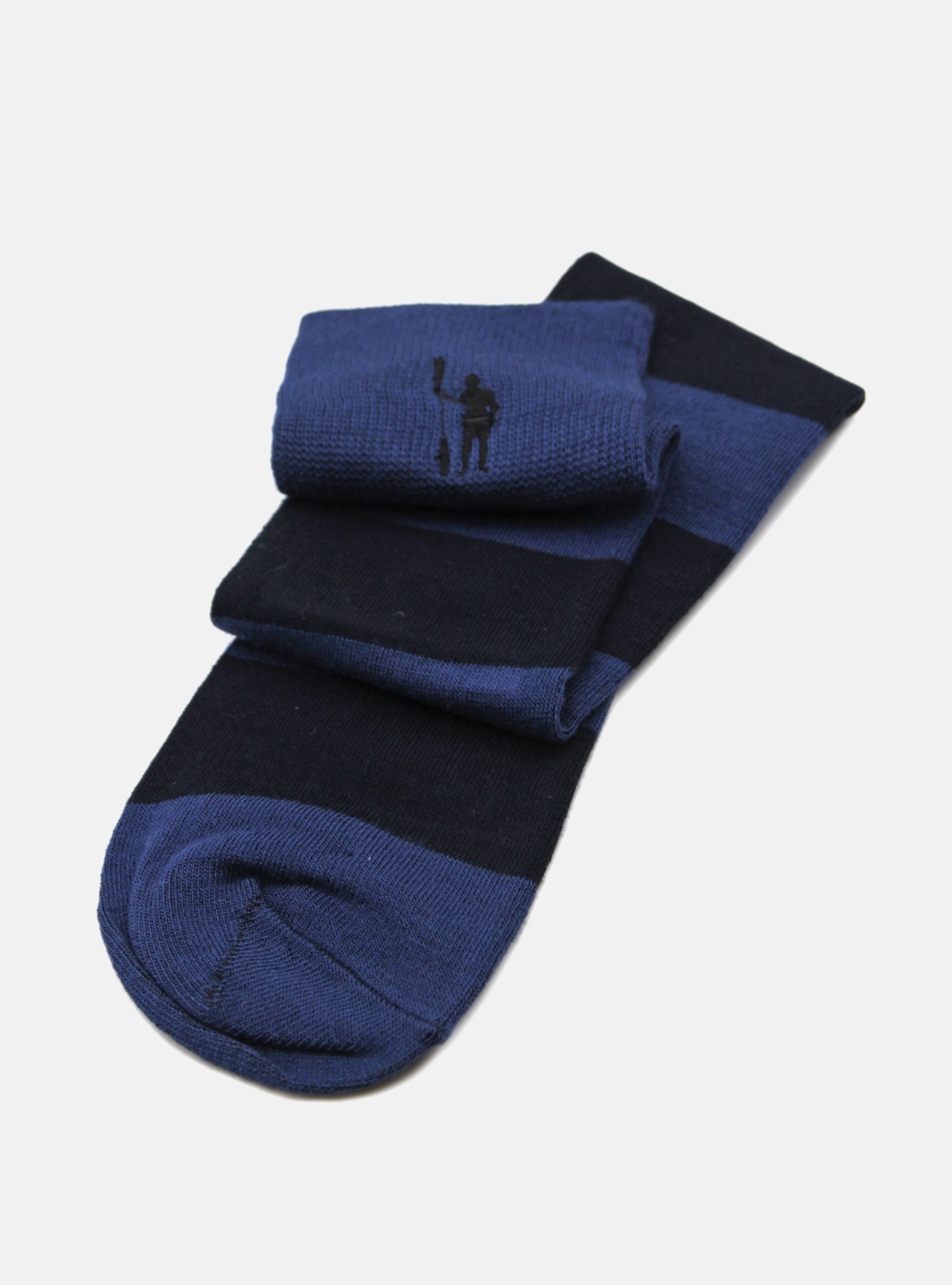 Striped long socks, BLUE