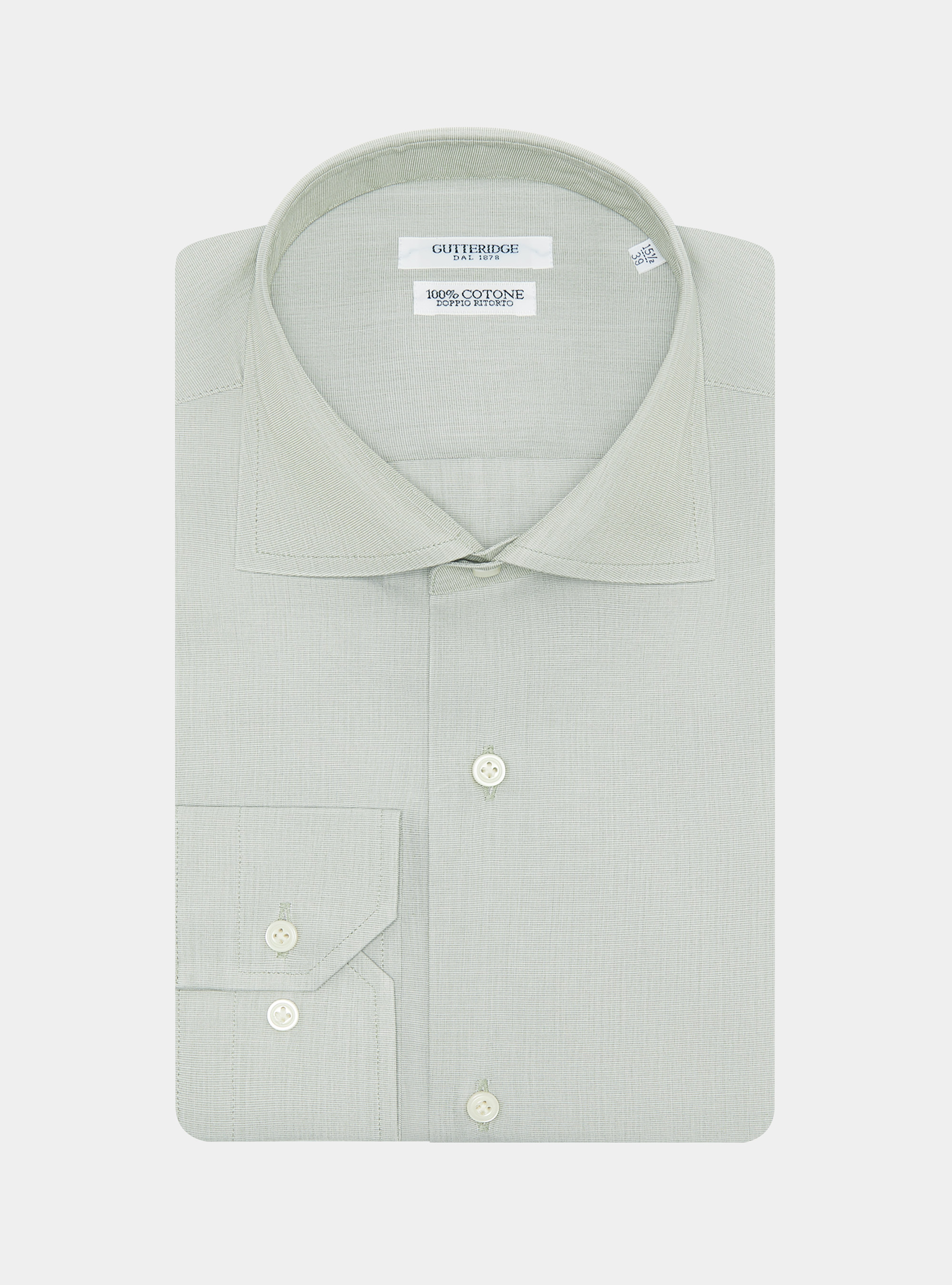 Camicia in fil a fil di cotone, SALVIA 0602C