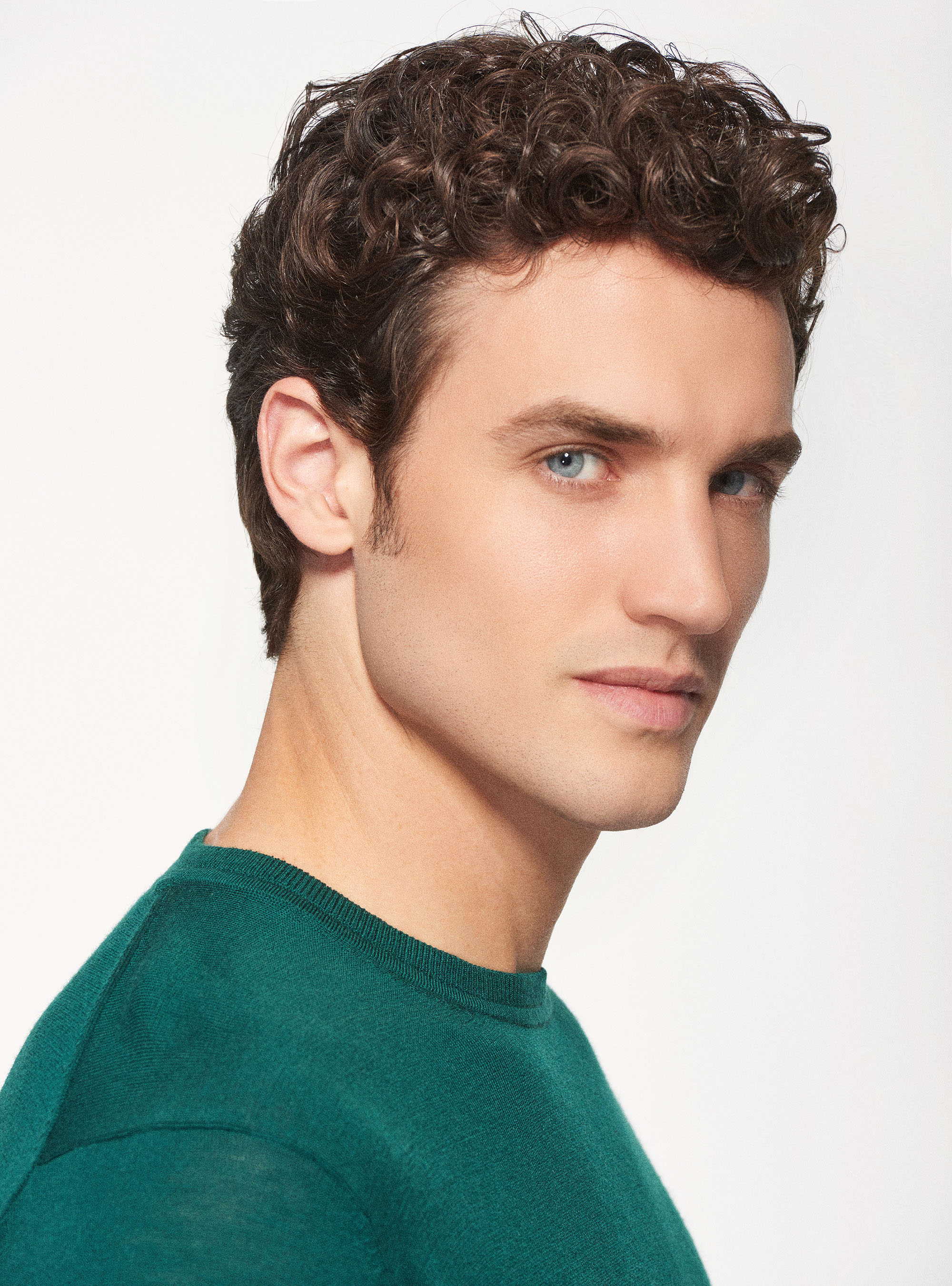 Maglia girocollo in pura lana merino extrafine, VERDE