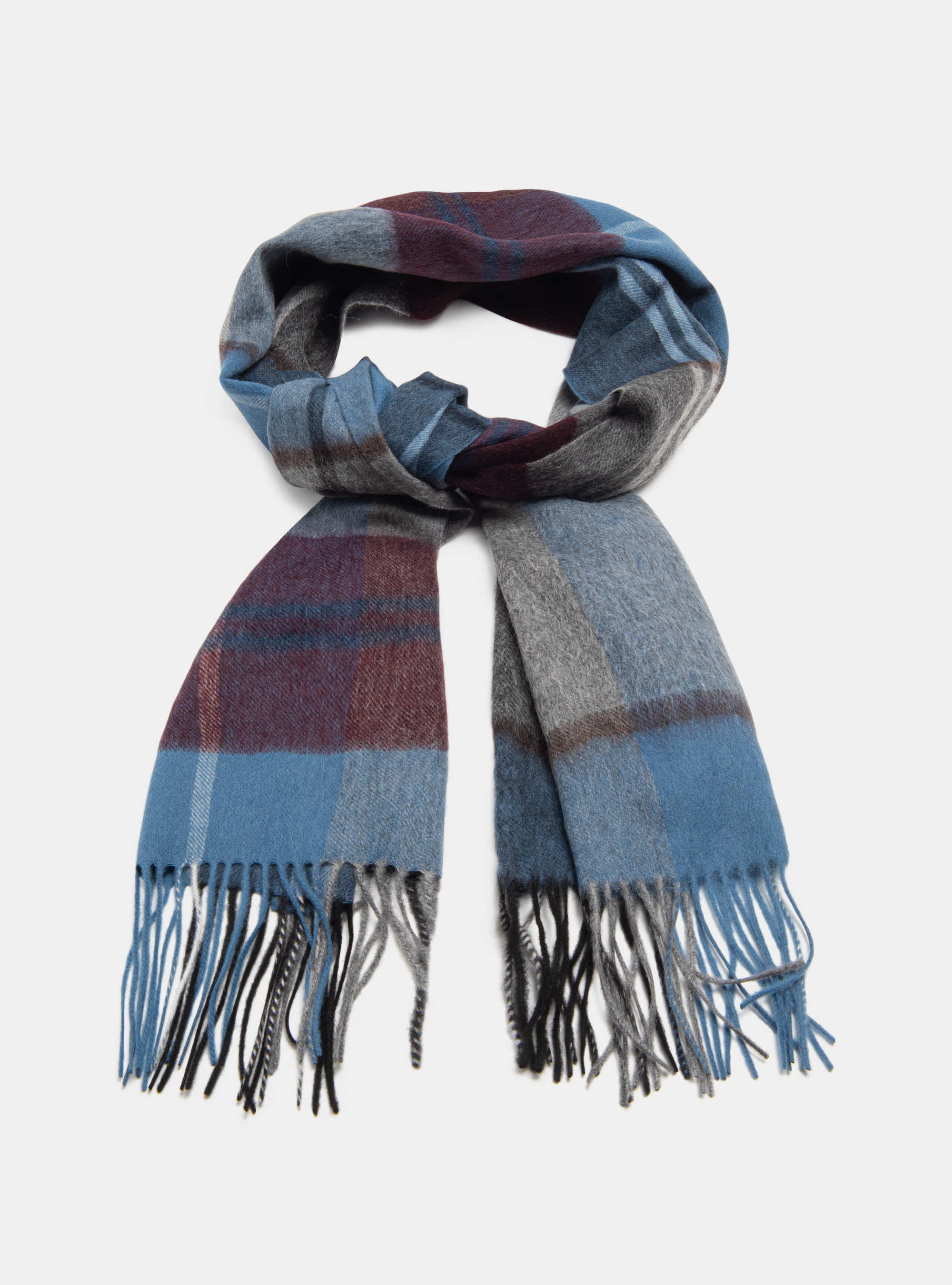 Sciarpa in lana a quadri, BLU