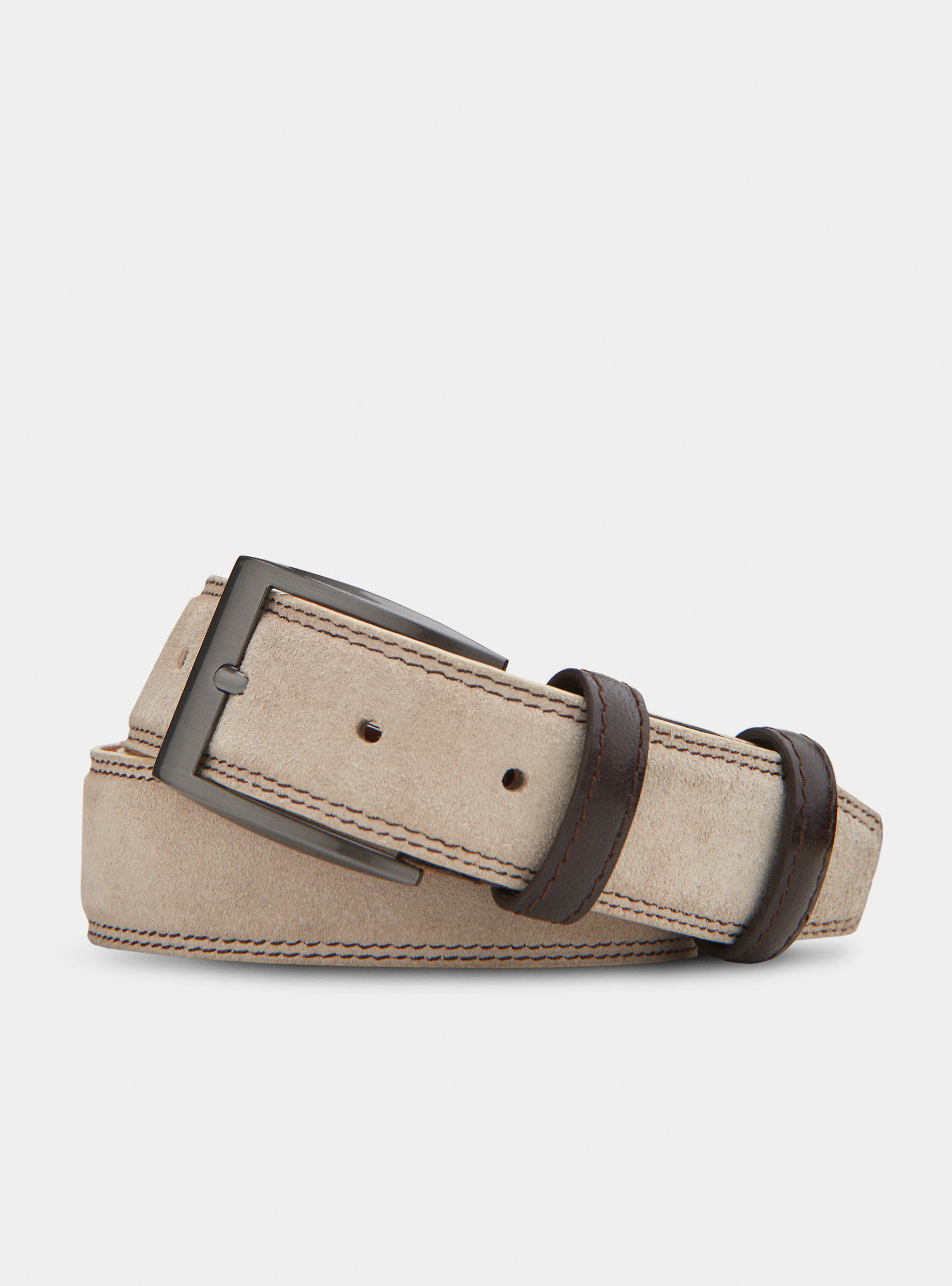 Suede belt, ECRU