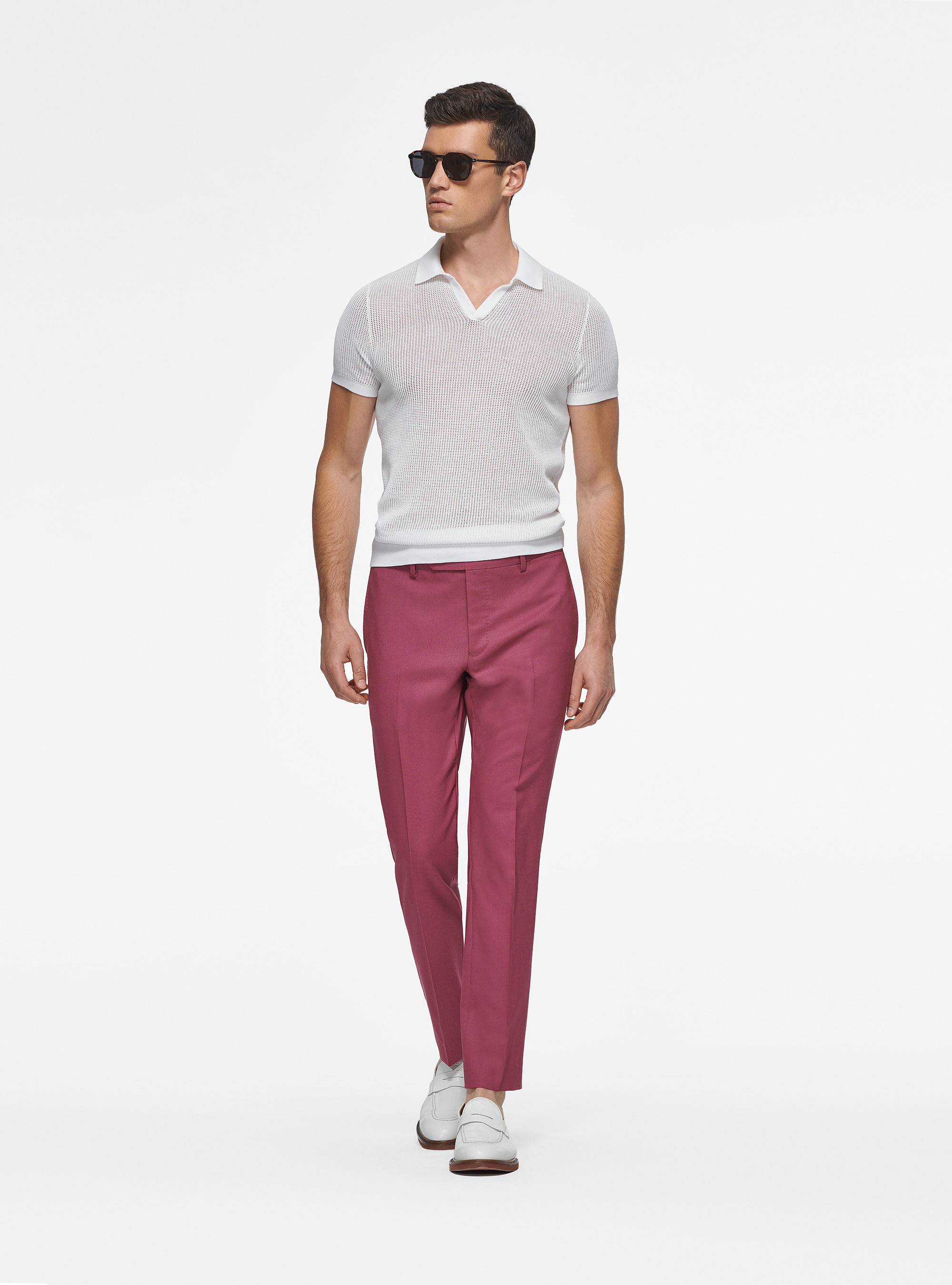 Pantaloni in pura lana Vitale Barberis Canonico, CIPOLLA