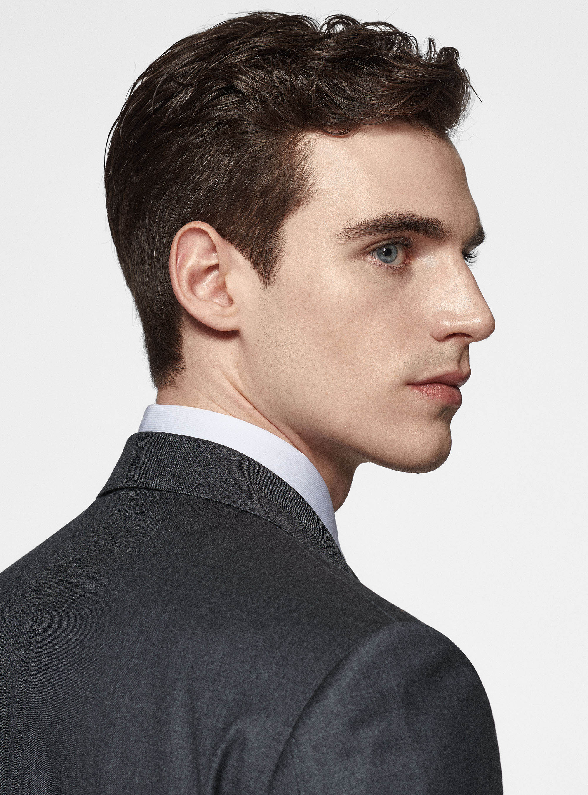 Giacca in pura lana superfine 110's, ASFALTO