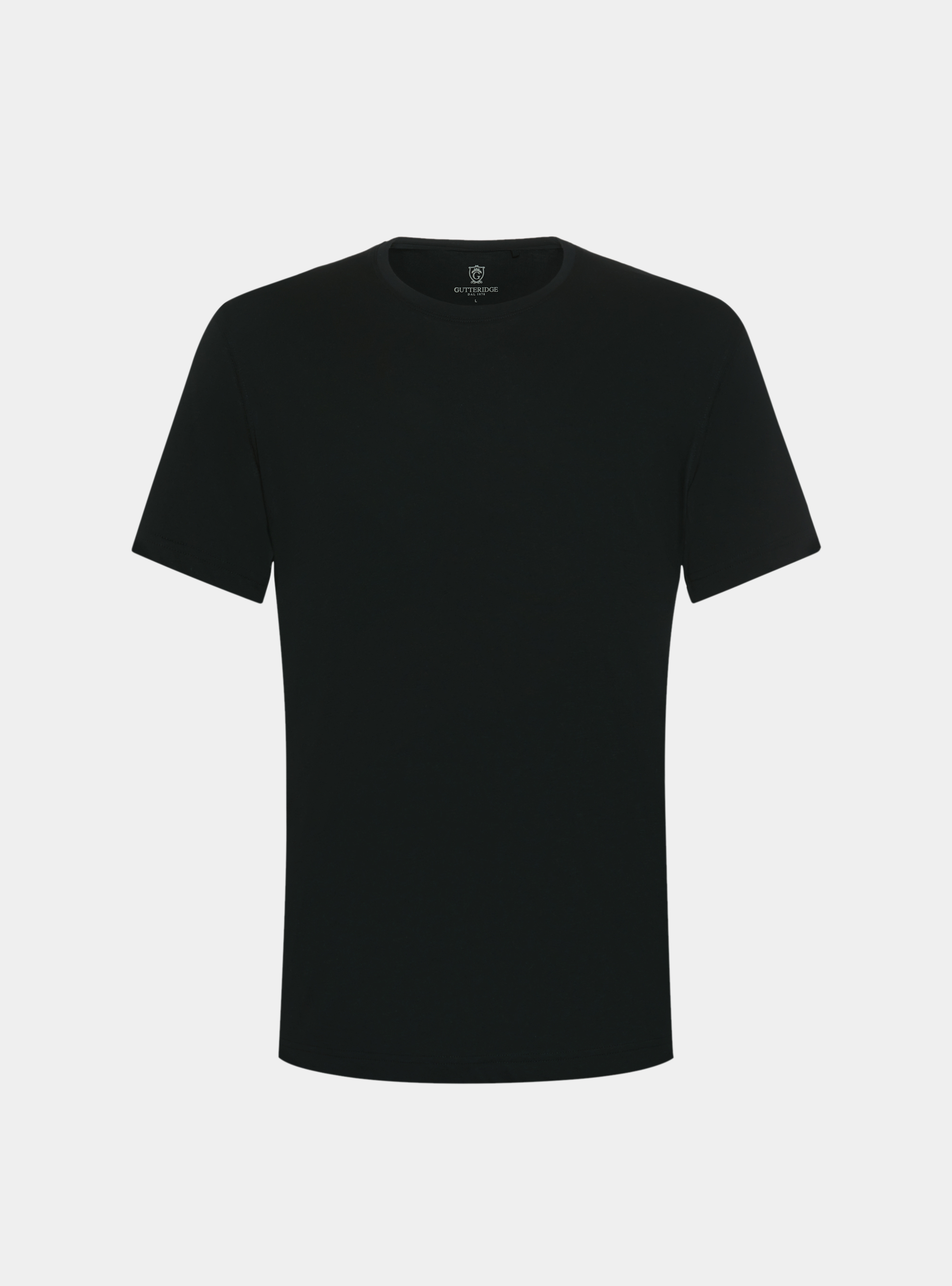 T-shirt mezza manica in cotone Supima, NERO