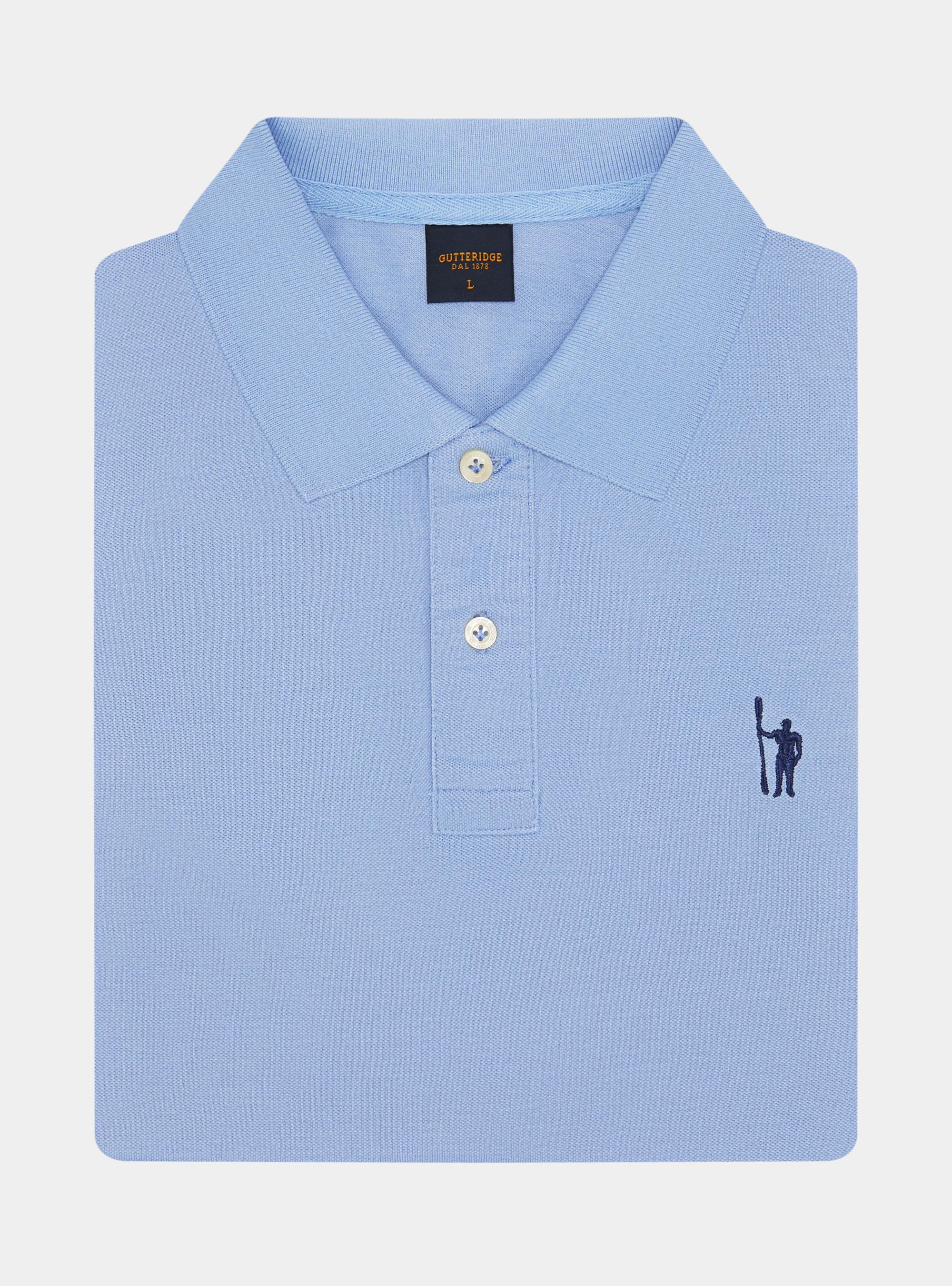 Polo classica in piquet, AZZURRO