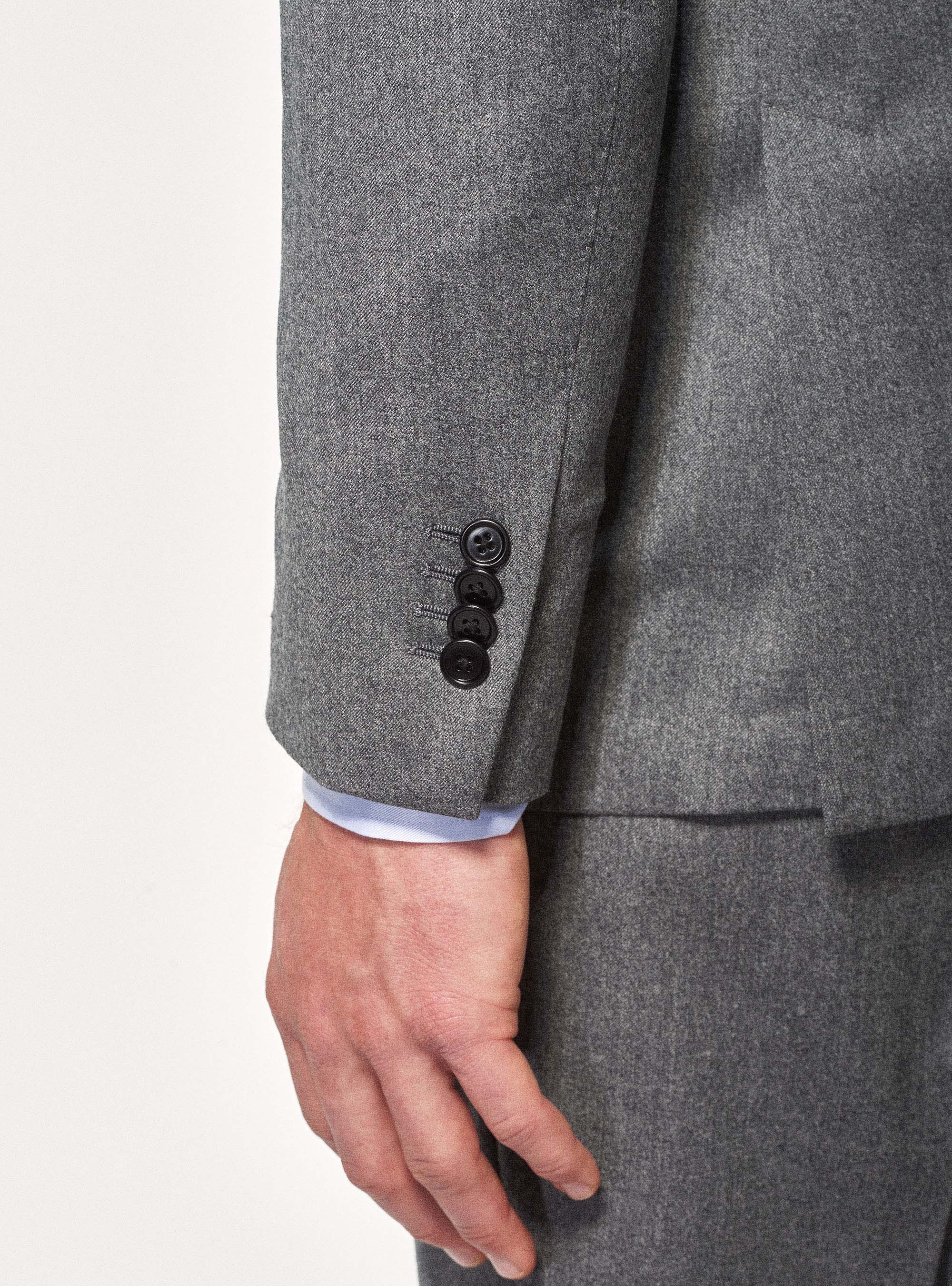 Suit blazer in superfine wool flannel 120's Vitale Barberis Canonico, GREY