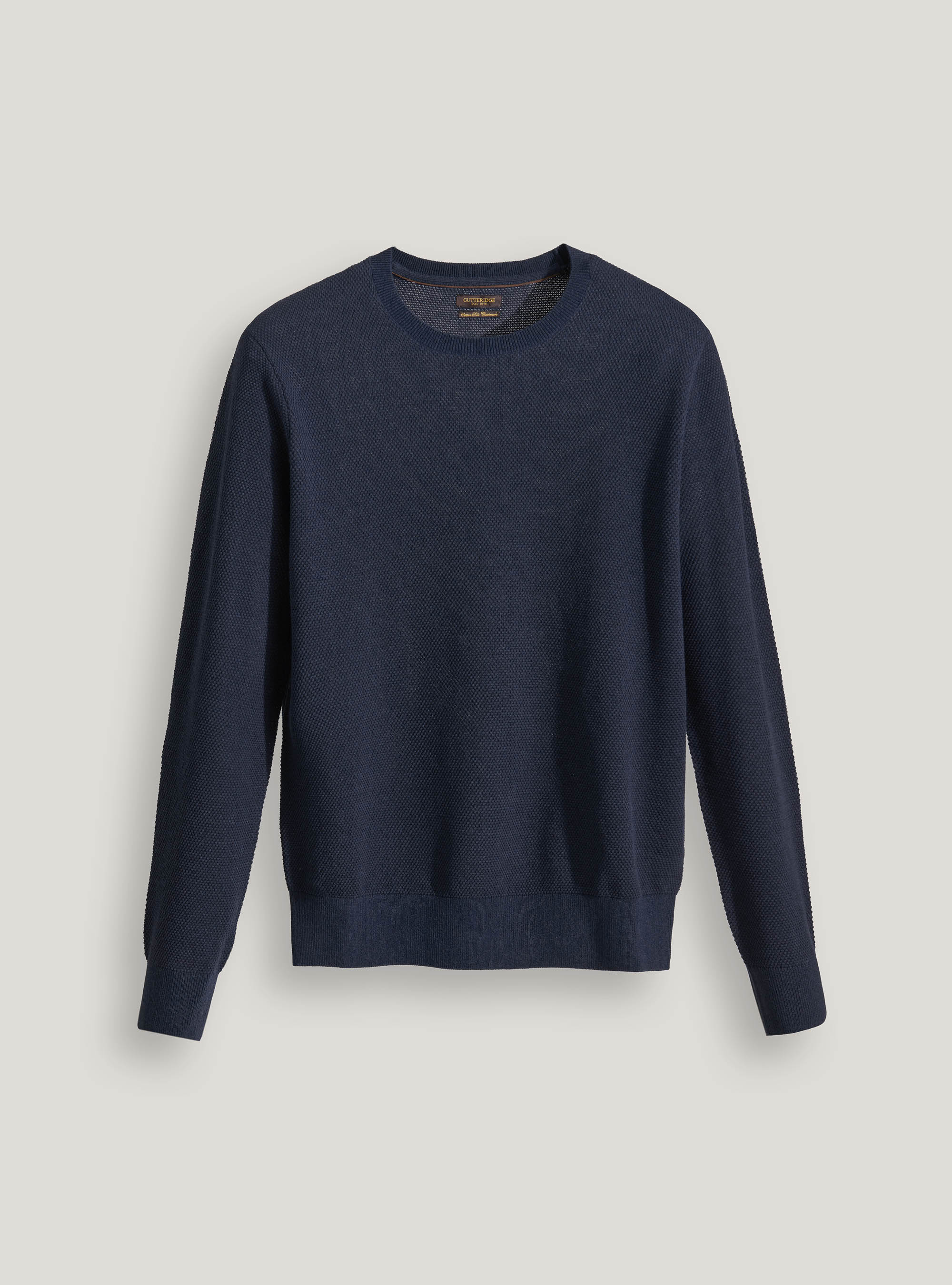 Maglia girocollo punto riso, BLU NAVY