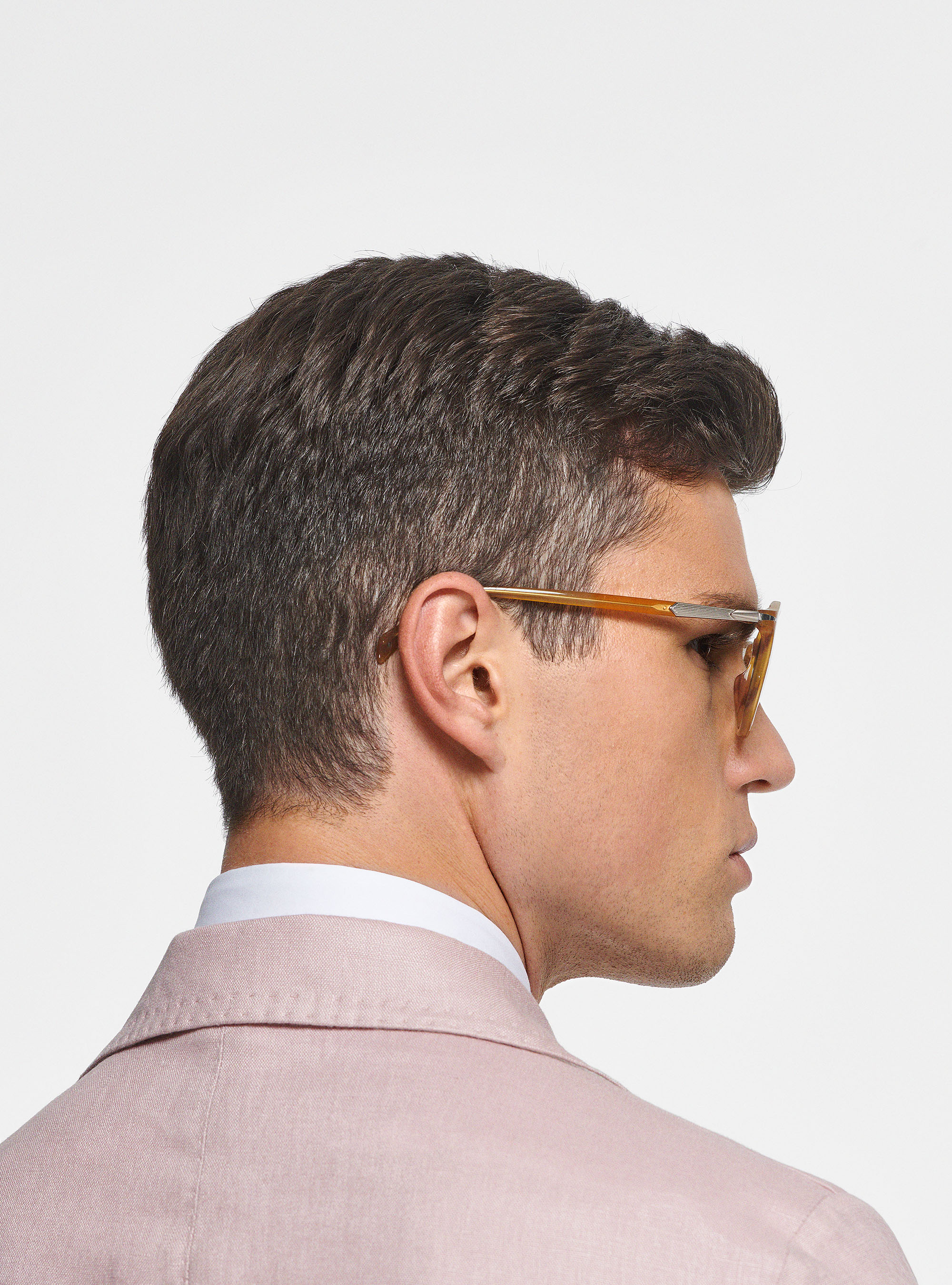 Veste à double boutonnage en pur lin, 0441C ROSA SCURO