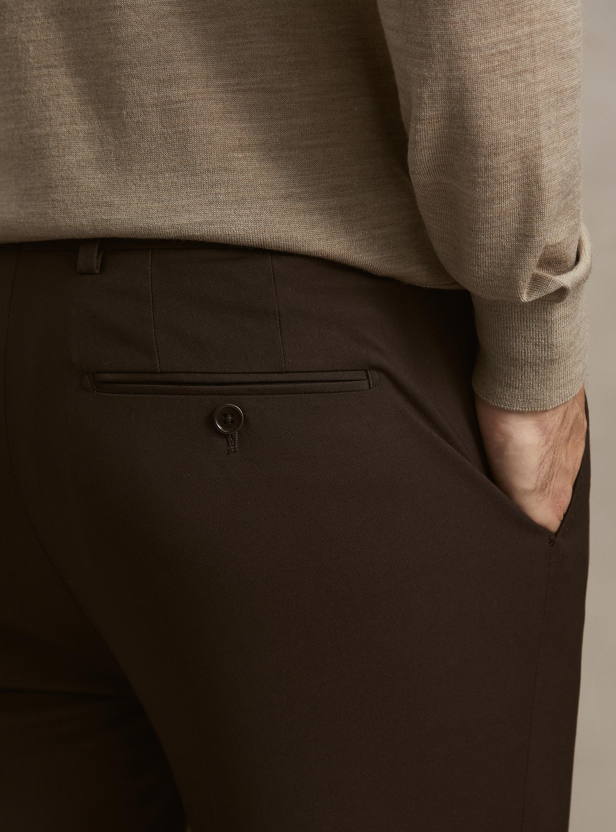 Slim fit classic suit trousers, BROWN