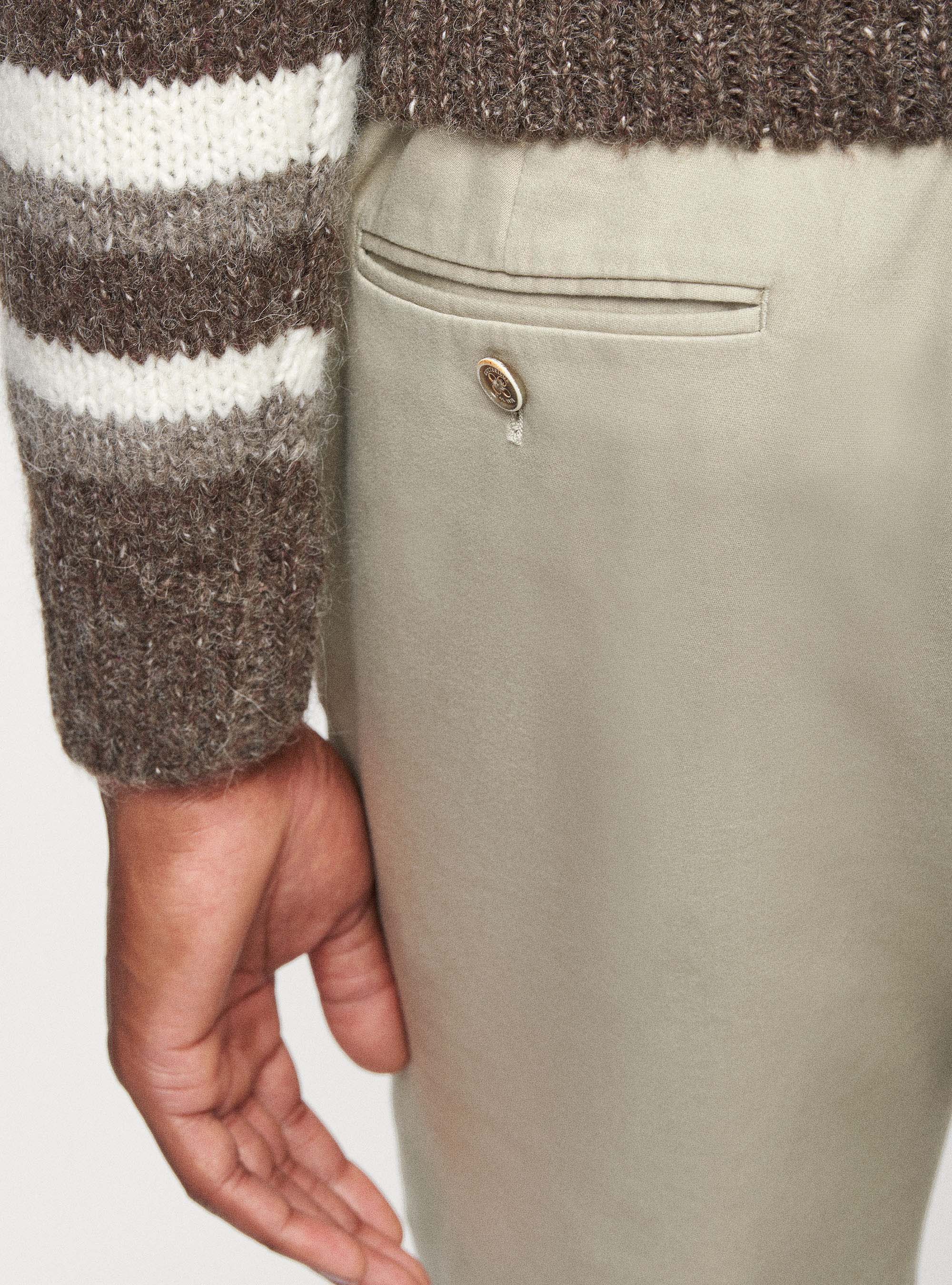 Joggers in misto cotone, ECRU