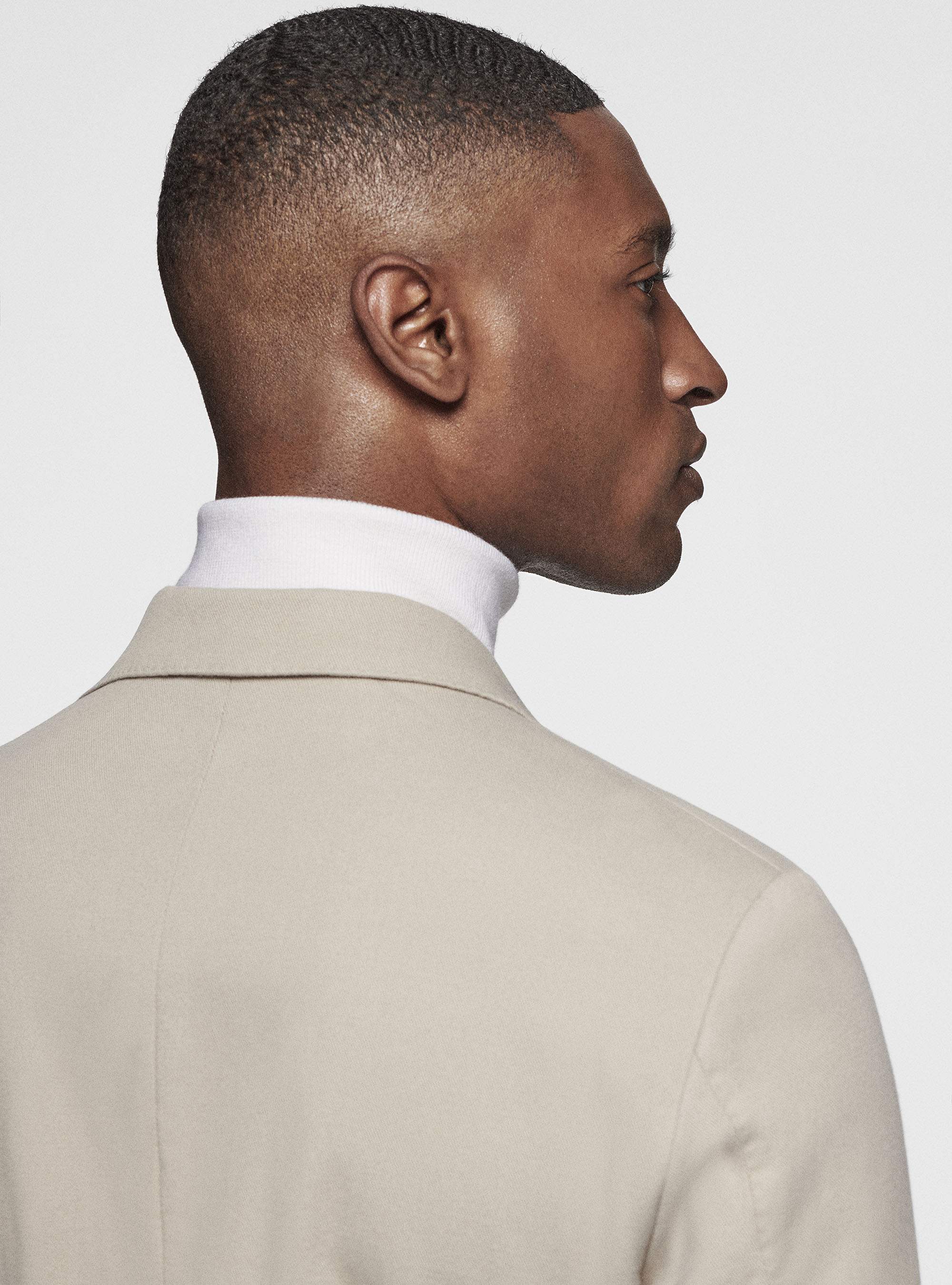 Giacca in cotone cashmere, ECRU