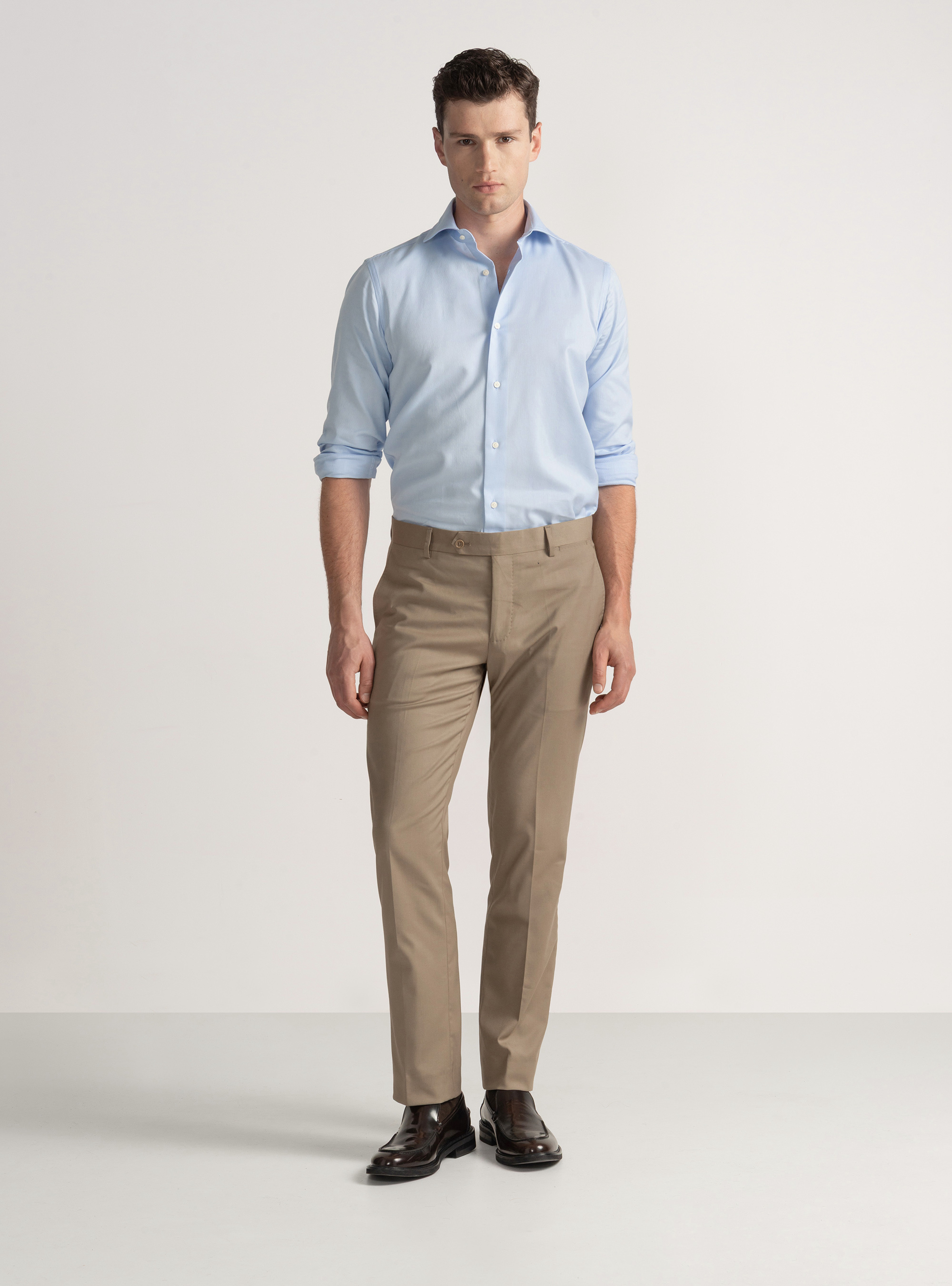 Textured cotton shirt, LIGHT BLUE