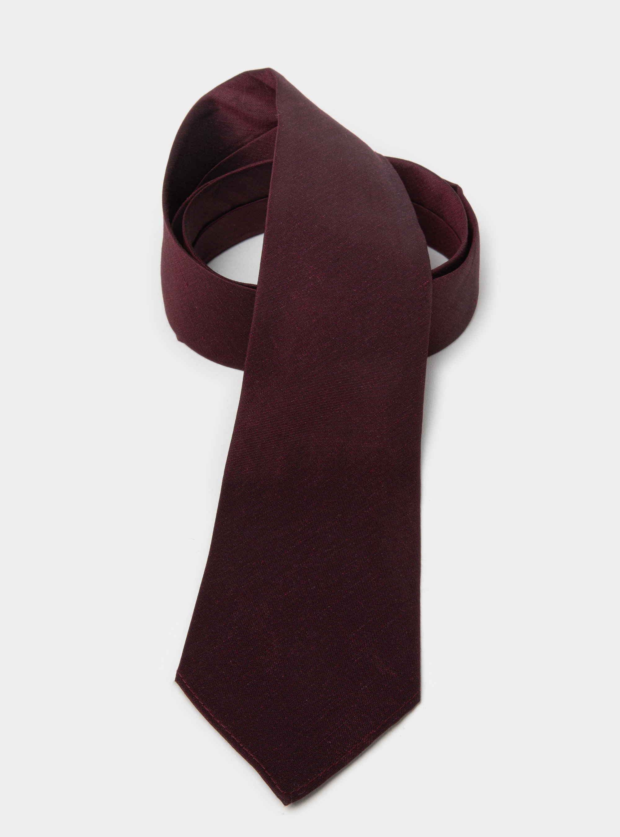 Silk and linen tie, BORDEAUX