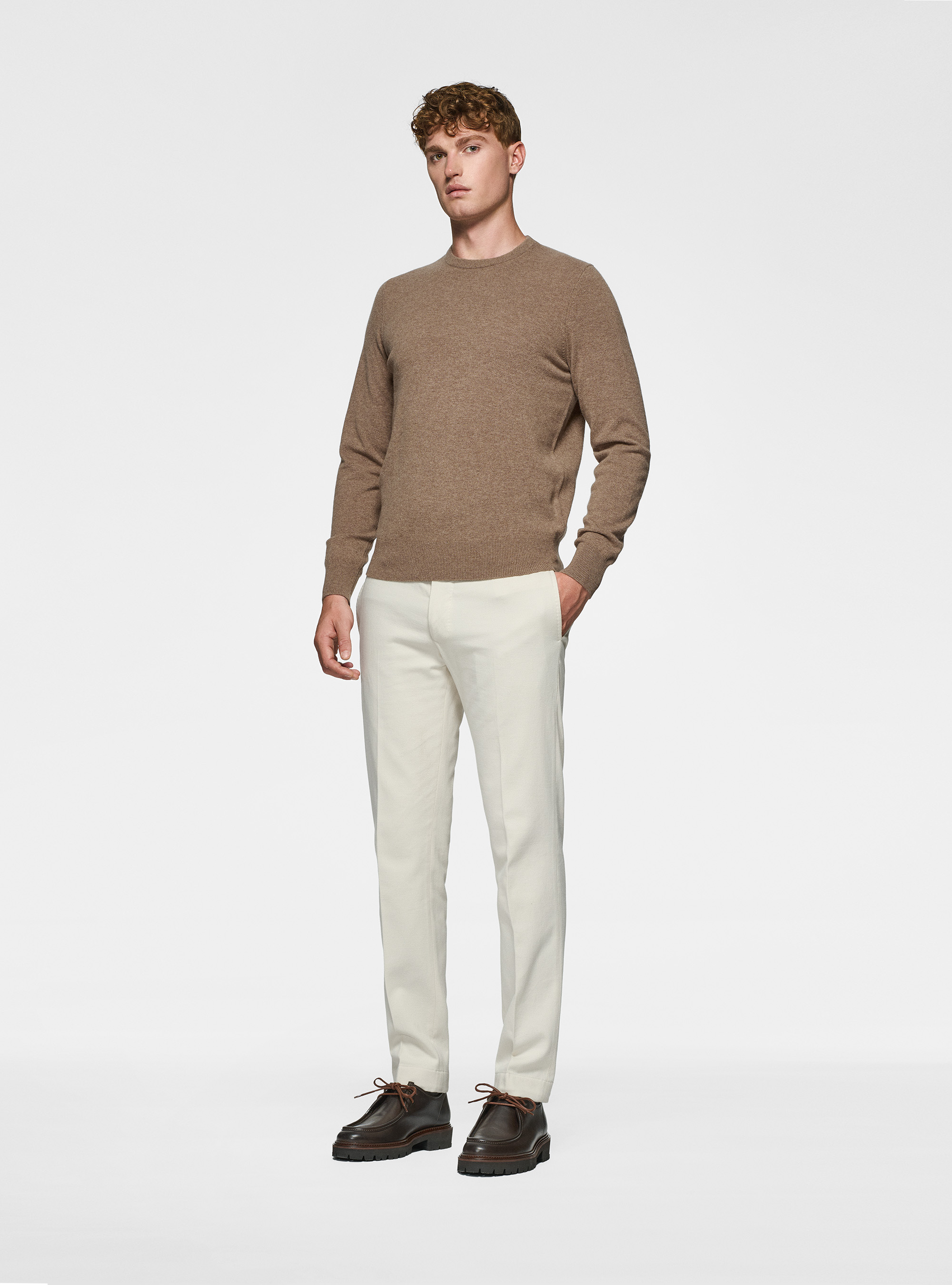 Maglia girocollo in lambswool e cashmere, FANGO