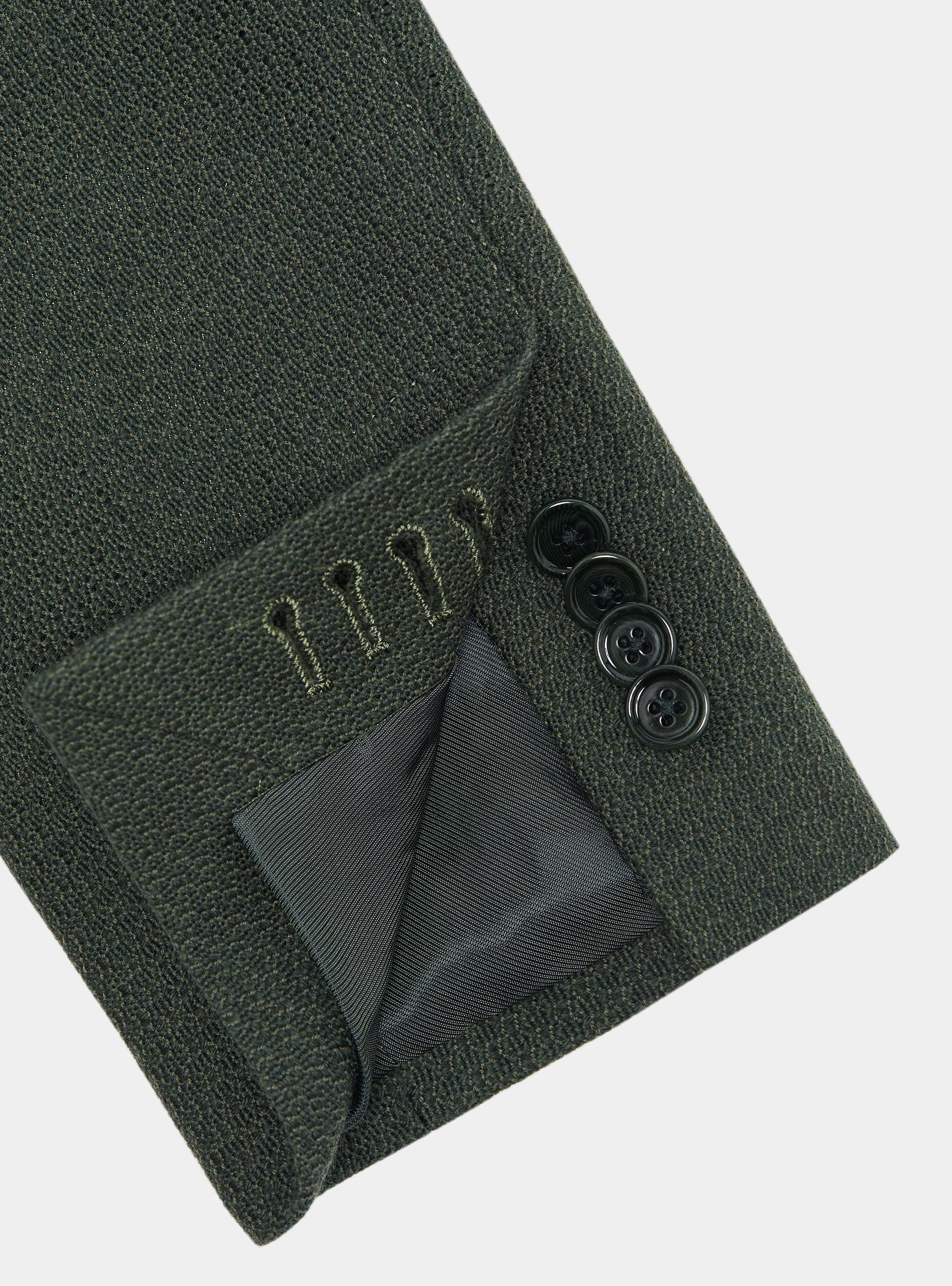 Giacca giro inglese in lana e cotone, VERDE