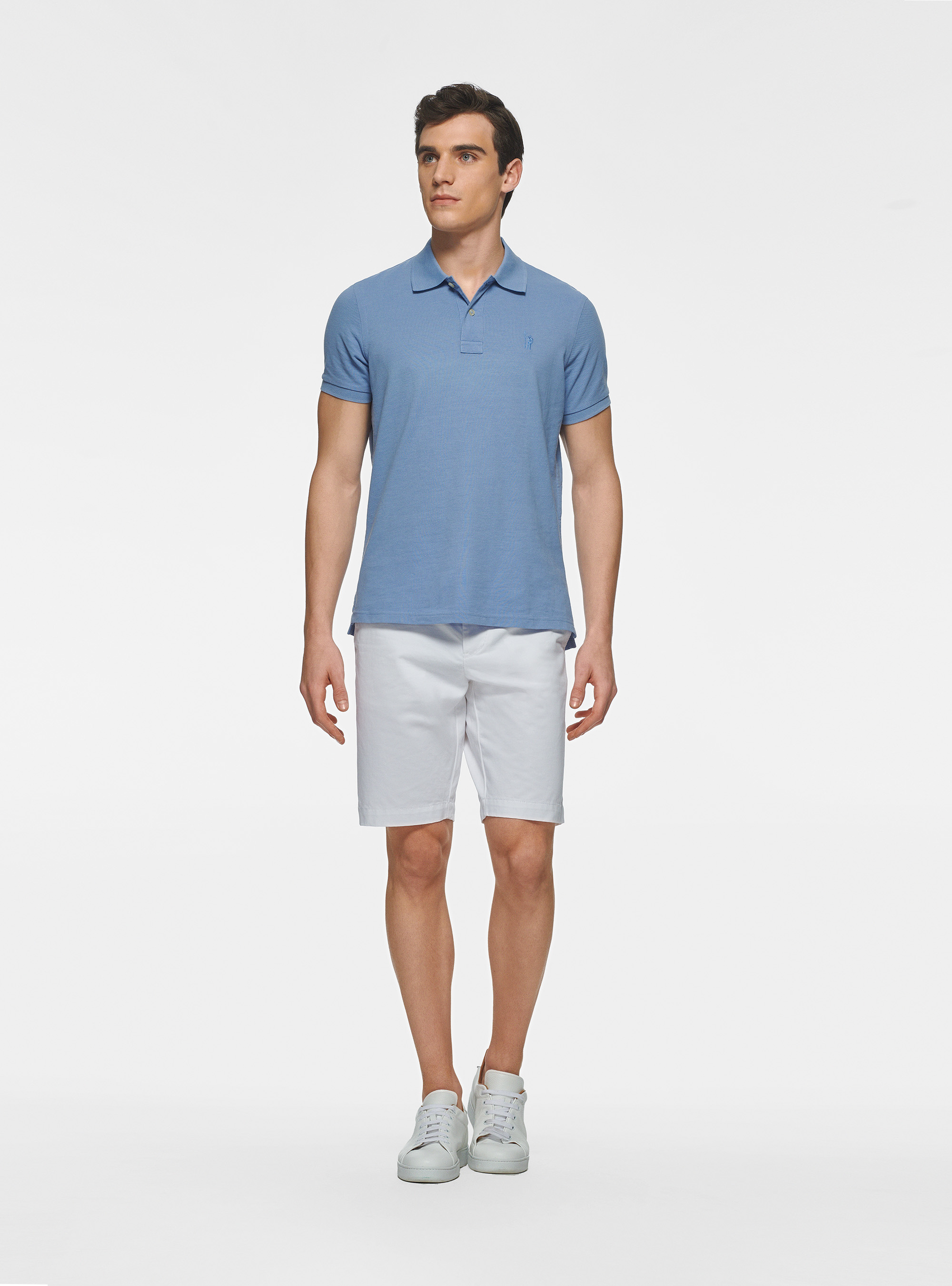 Polo classique en piqu&eacute;, BLEU CIEL