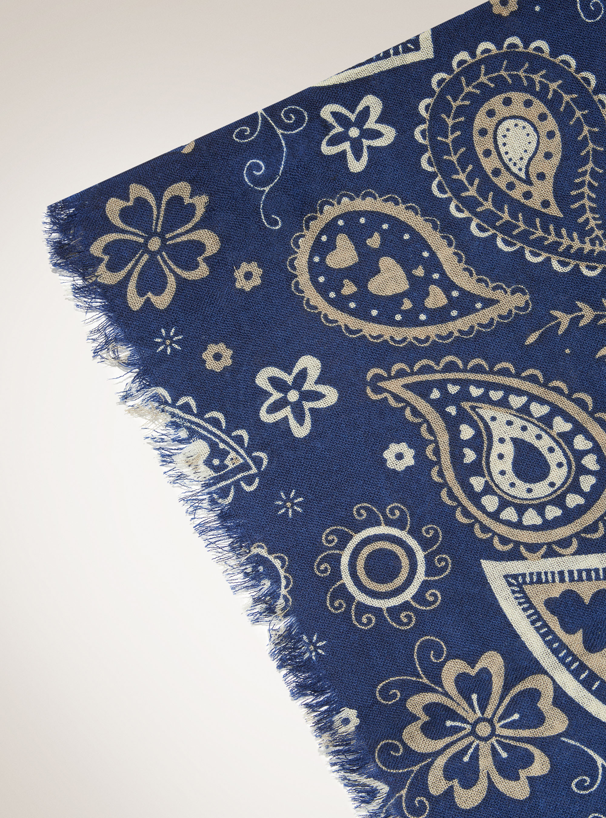 Sciarpa in 100% lana a fantasia, BLU NAVY
