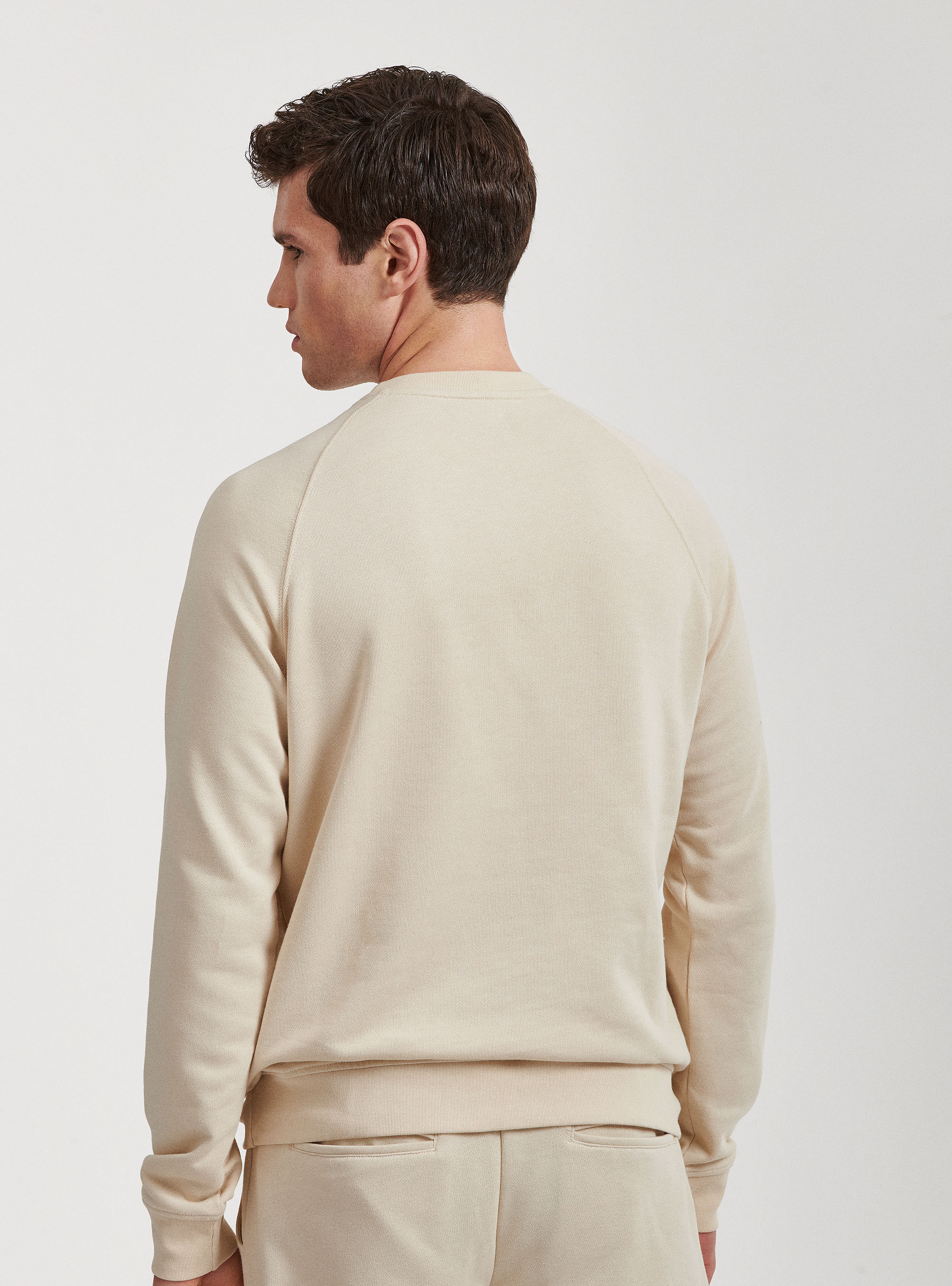 Unifarbenes Sweatshirt, ECRU 0560C