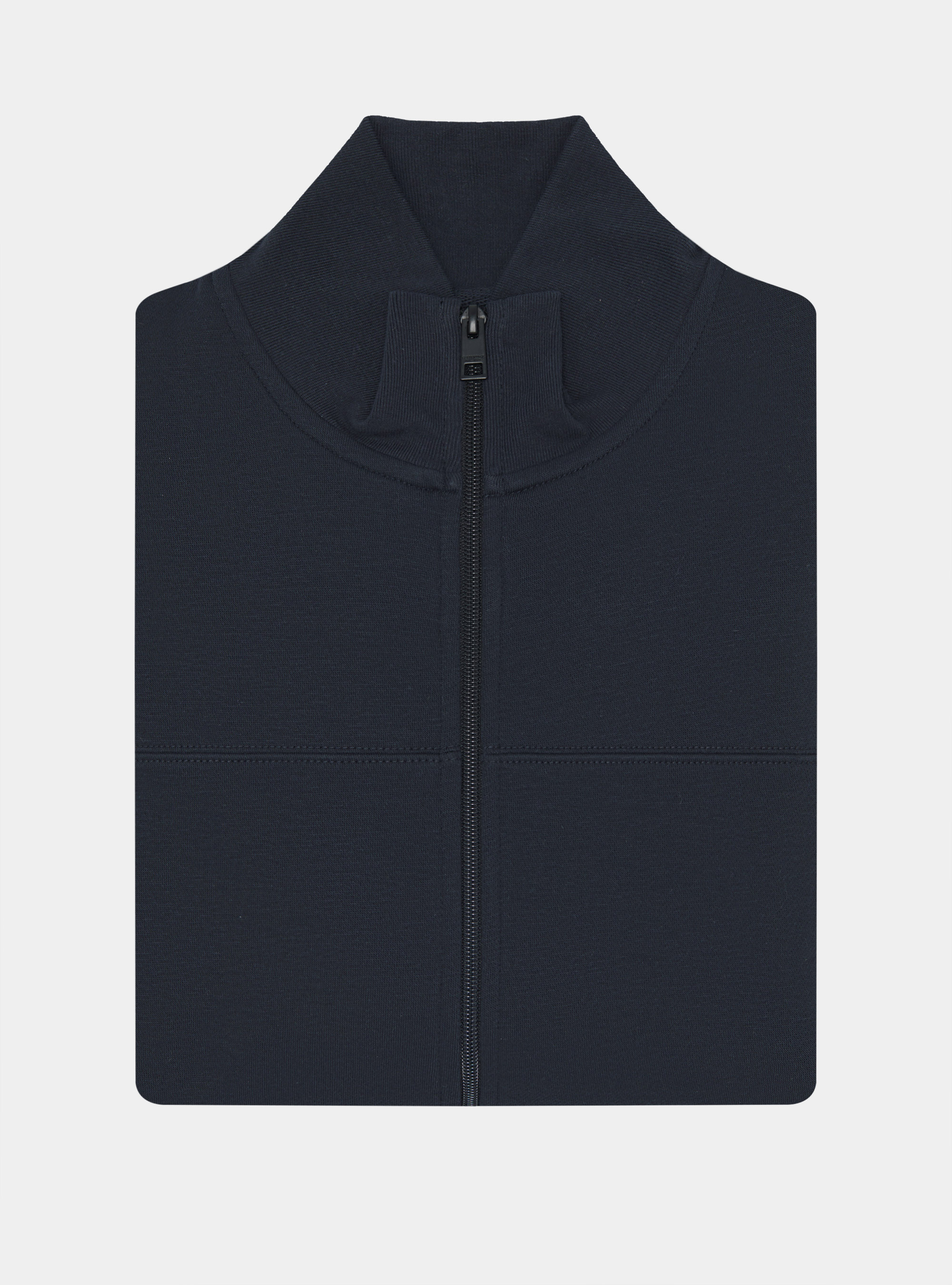 Sudadera con cremallera completa en mezcla de algodón, AZUL MARINO