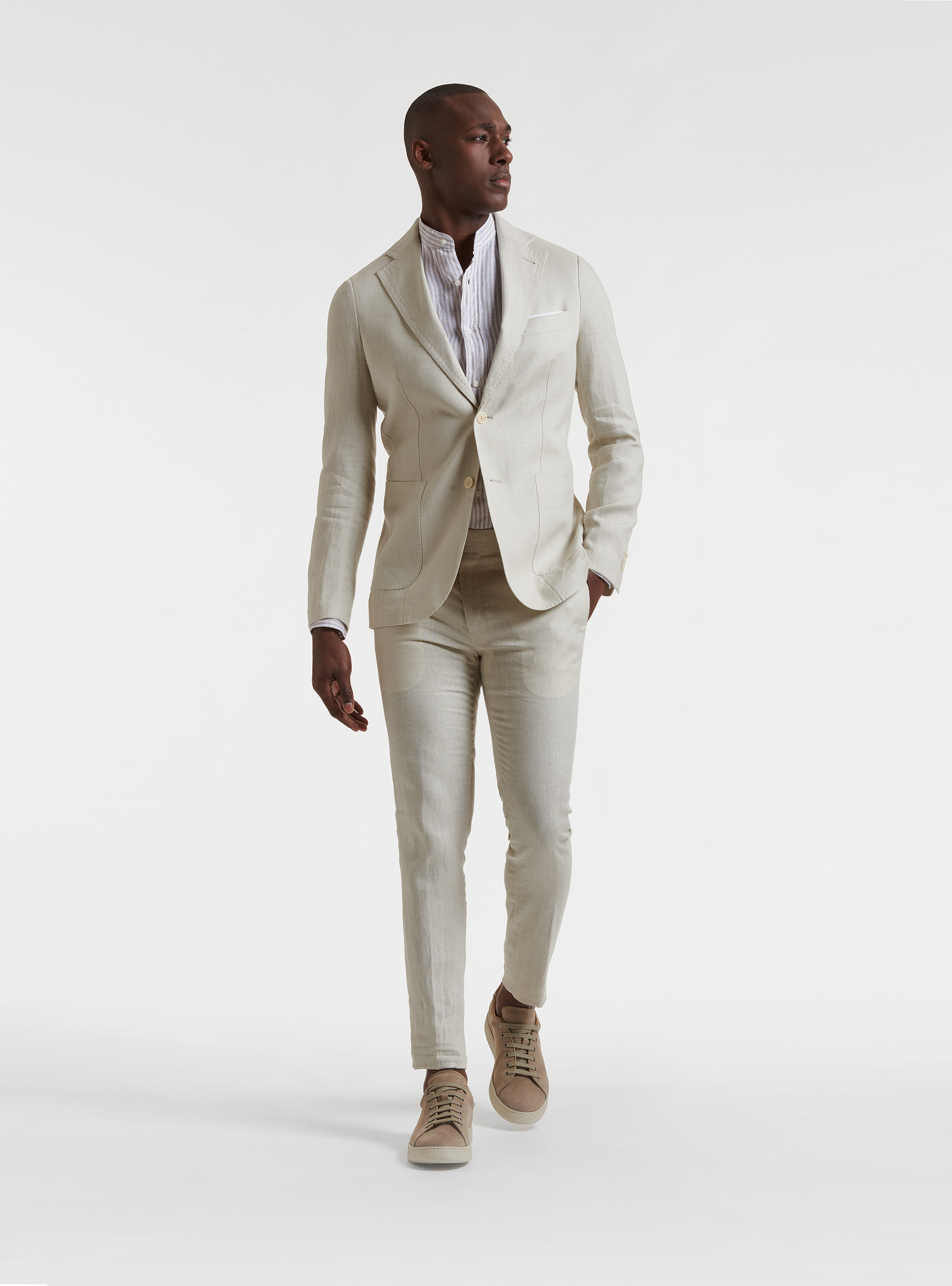 Anzugjacke aus reinem Leinen, ECRU 0560C