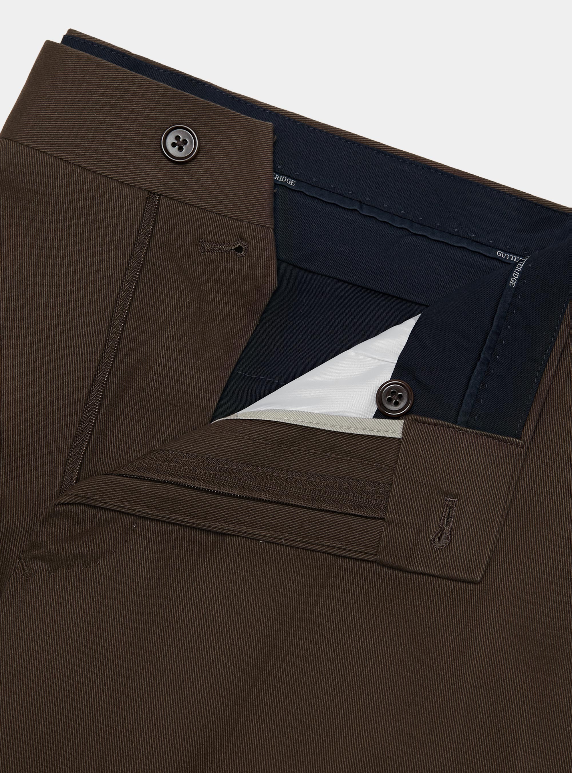 Pantaloni in cotone smerigliato, MARRONE