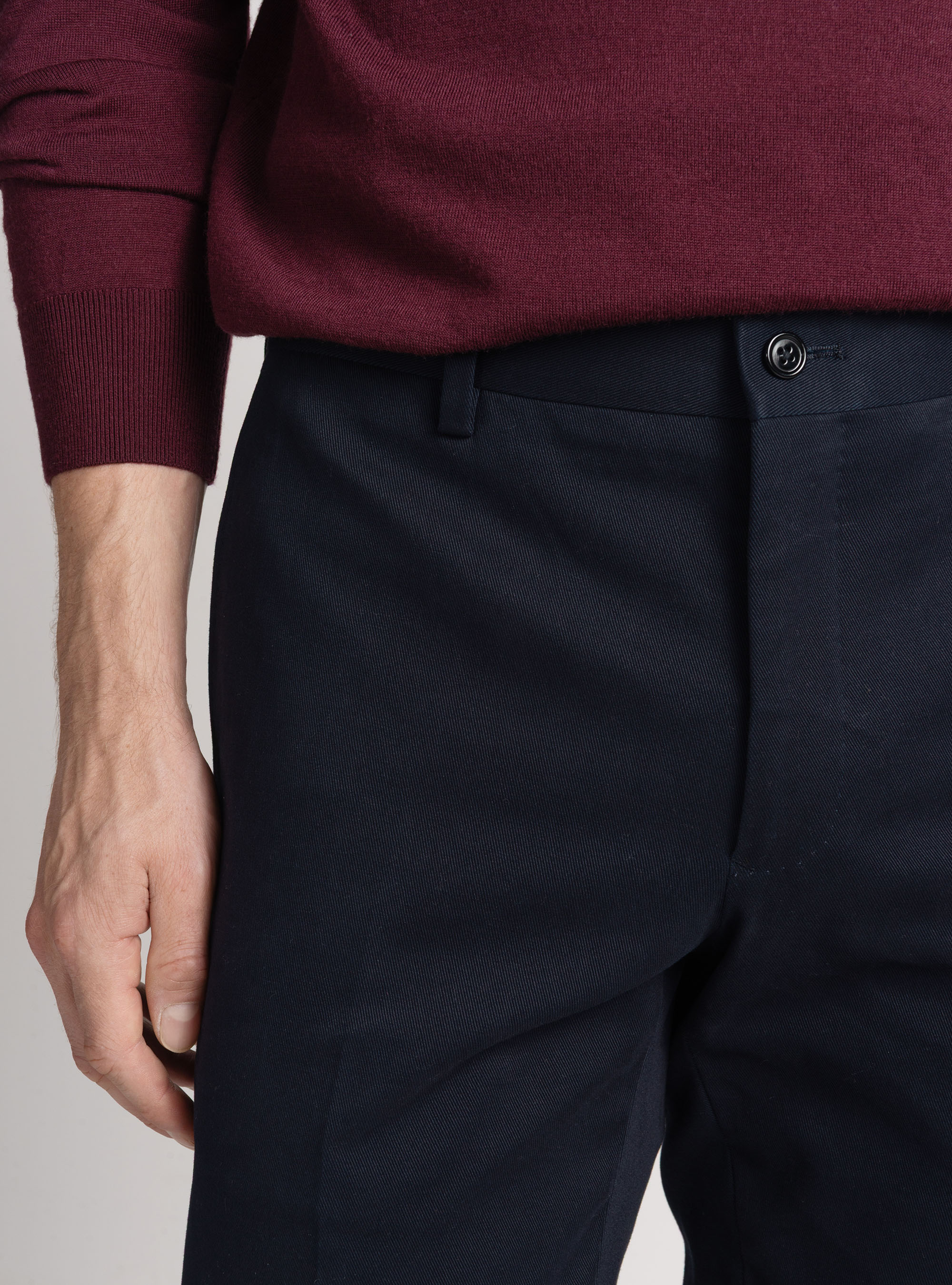 Pantaloni in cotone smerigliato, BLU NAVY