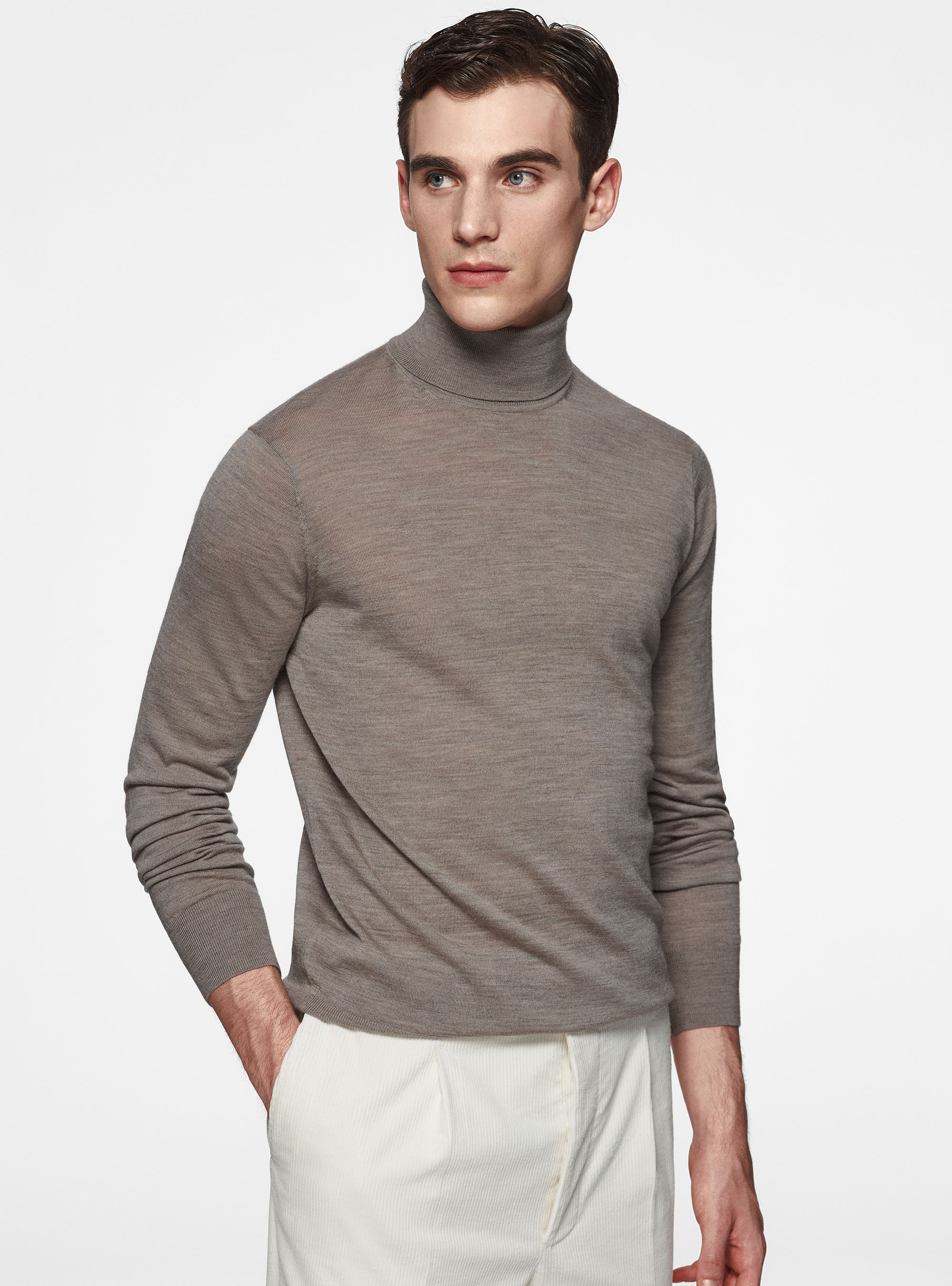 Dolcevita in pura lana merino extrafine, FANGO