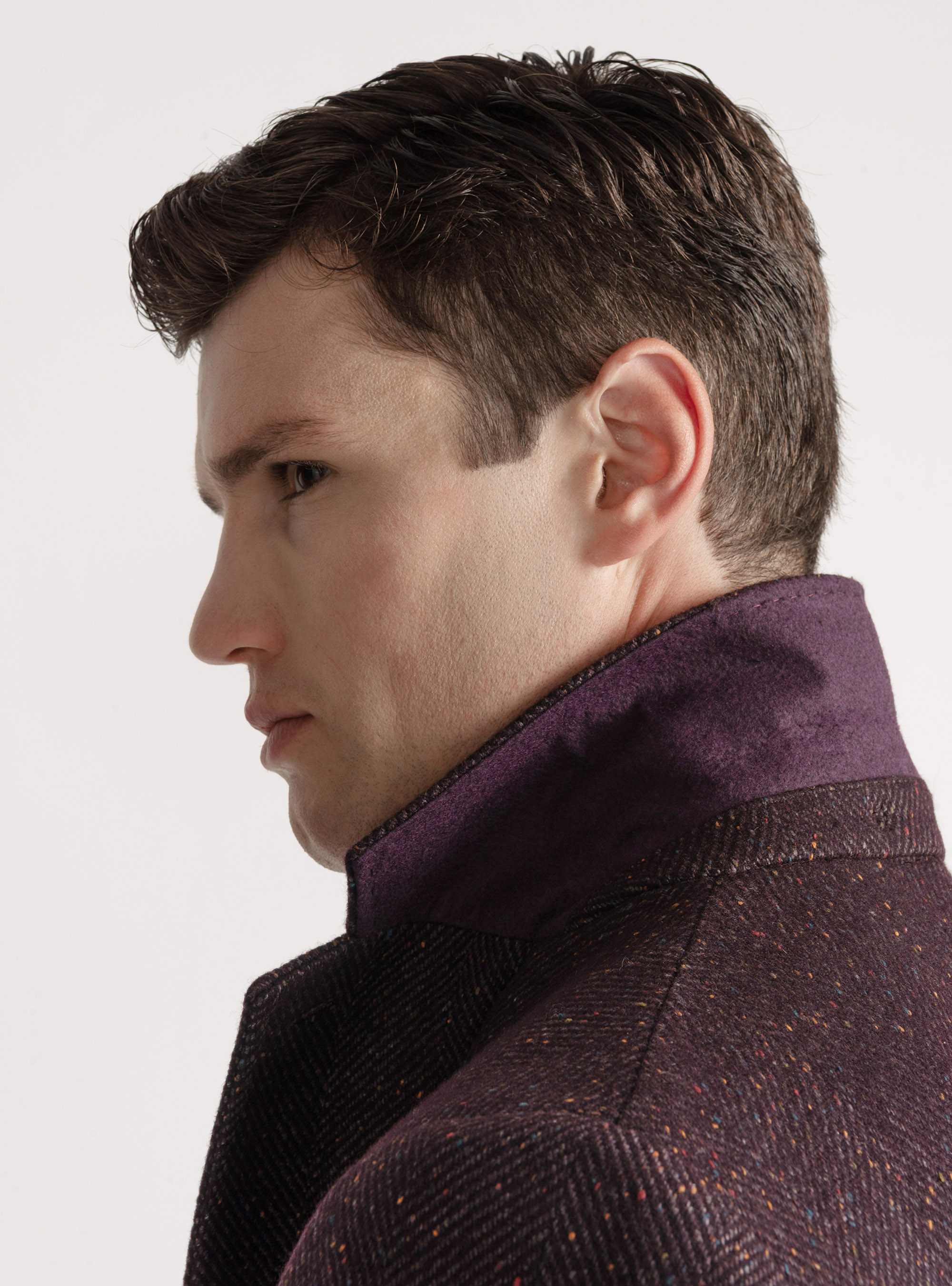 Wool-blend boutonné coat, BORDEAUX