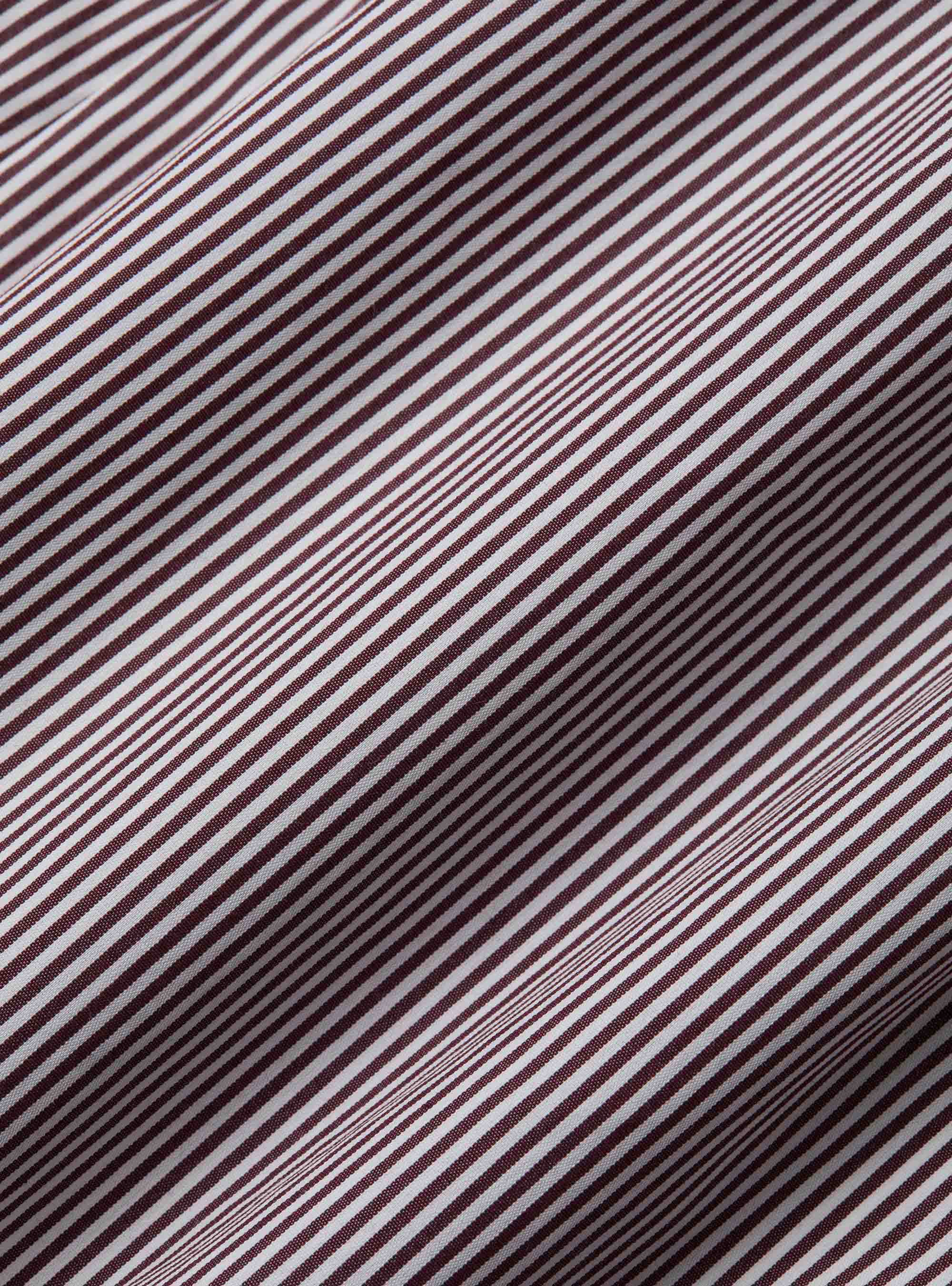 Camisa de rayas de popel&iacute;n de algod&oacute;n el&aacute;stico, BURDEOS