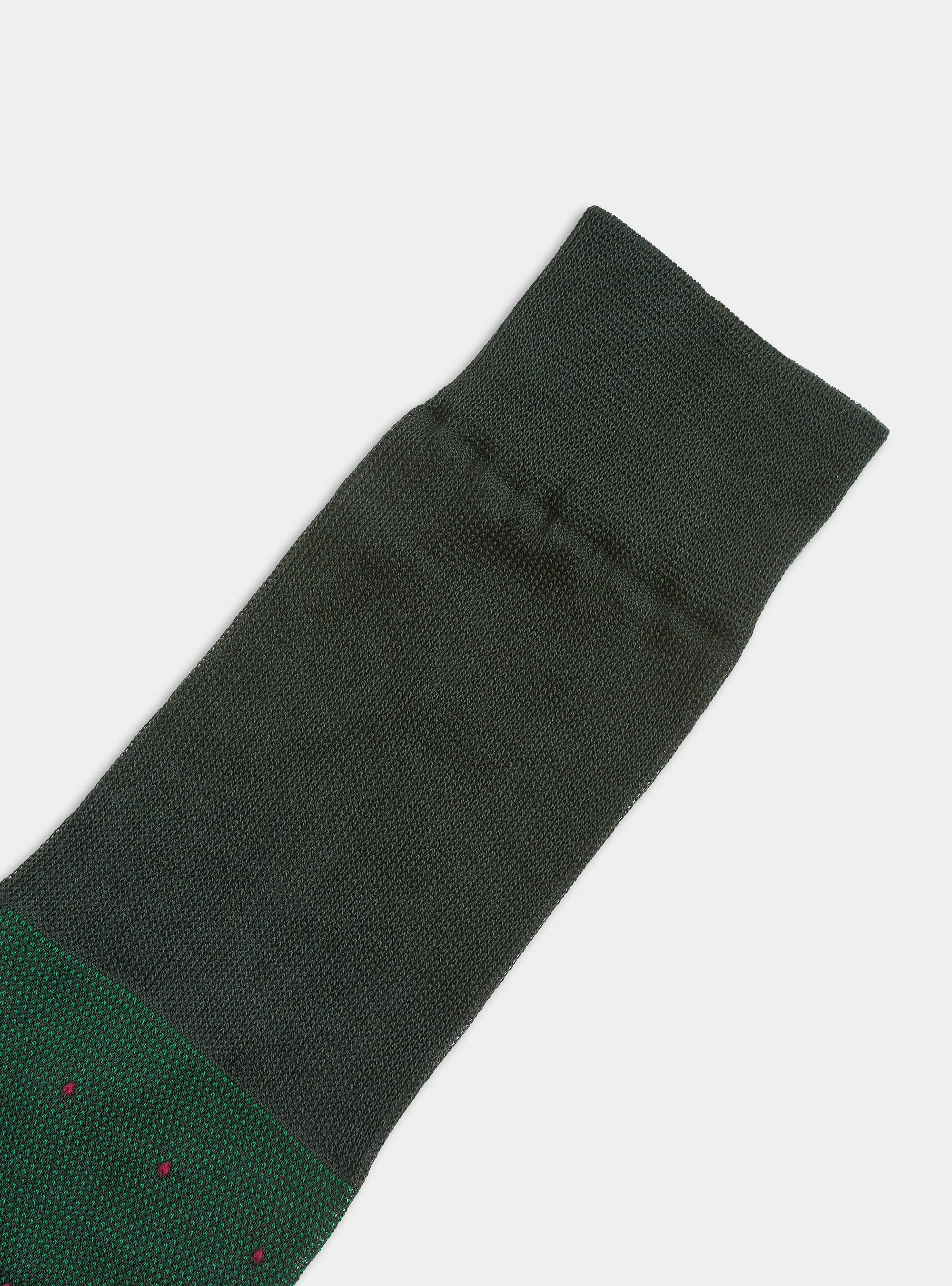 Calzino lungo a pois in filo di scozia, VERDE