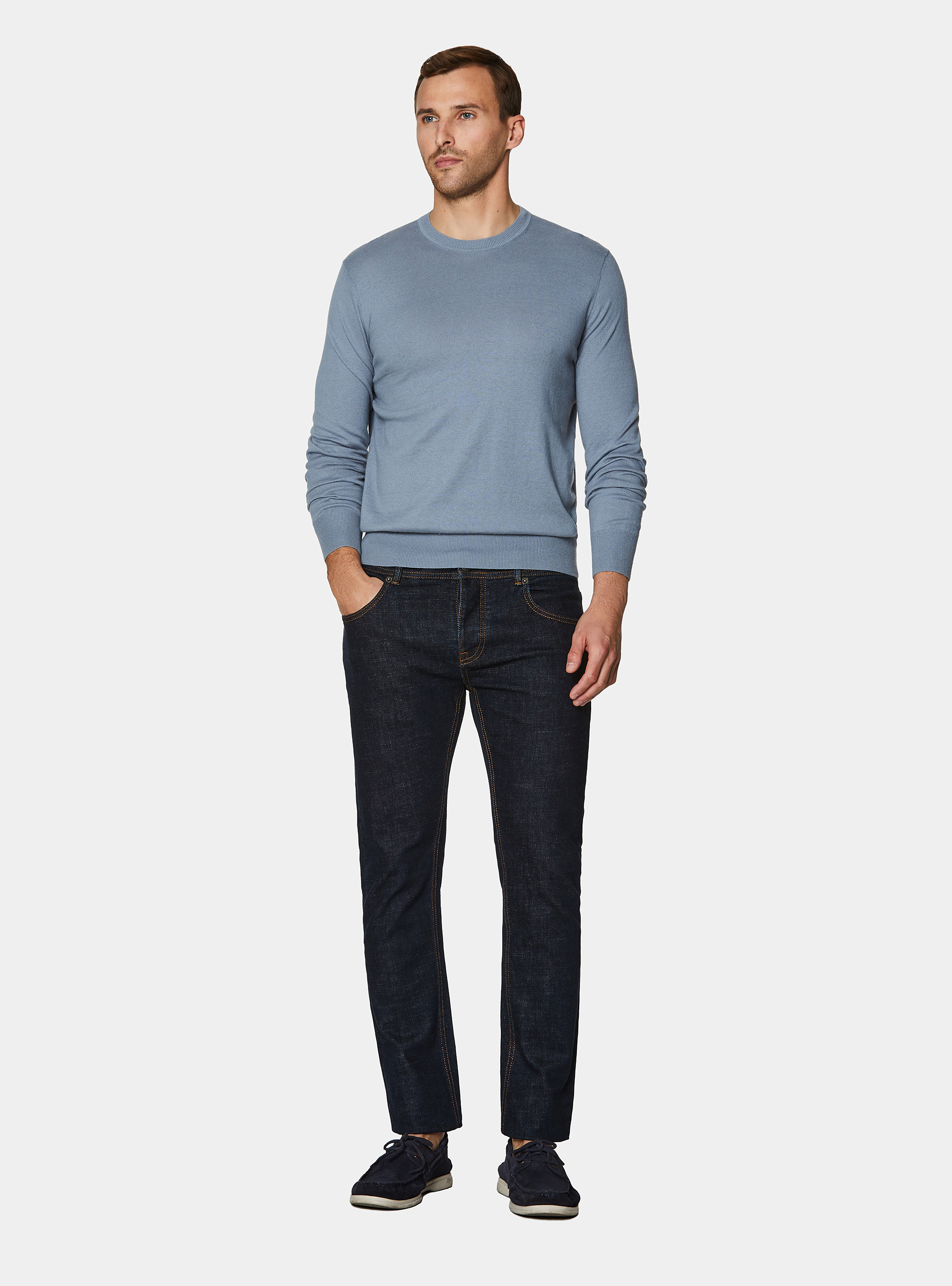 Maglia girocollo in cotone seta e cashmere, AVIO 0292C