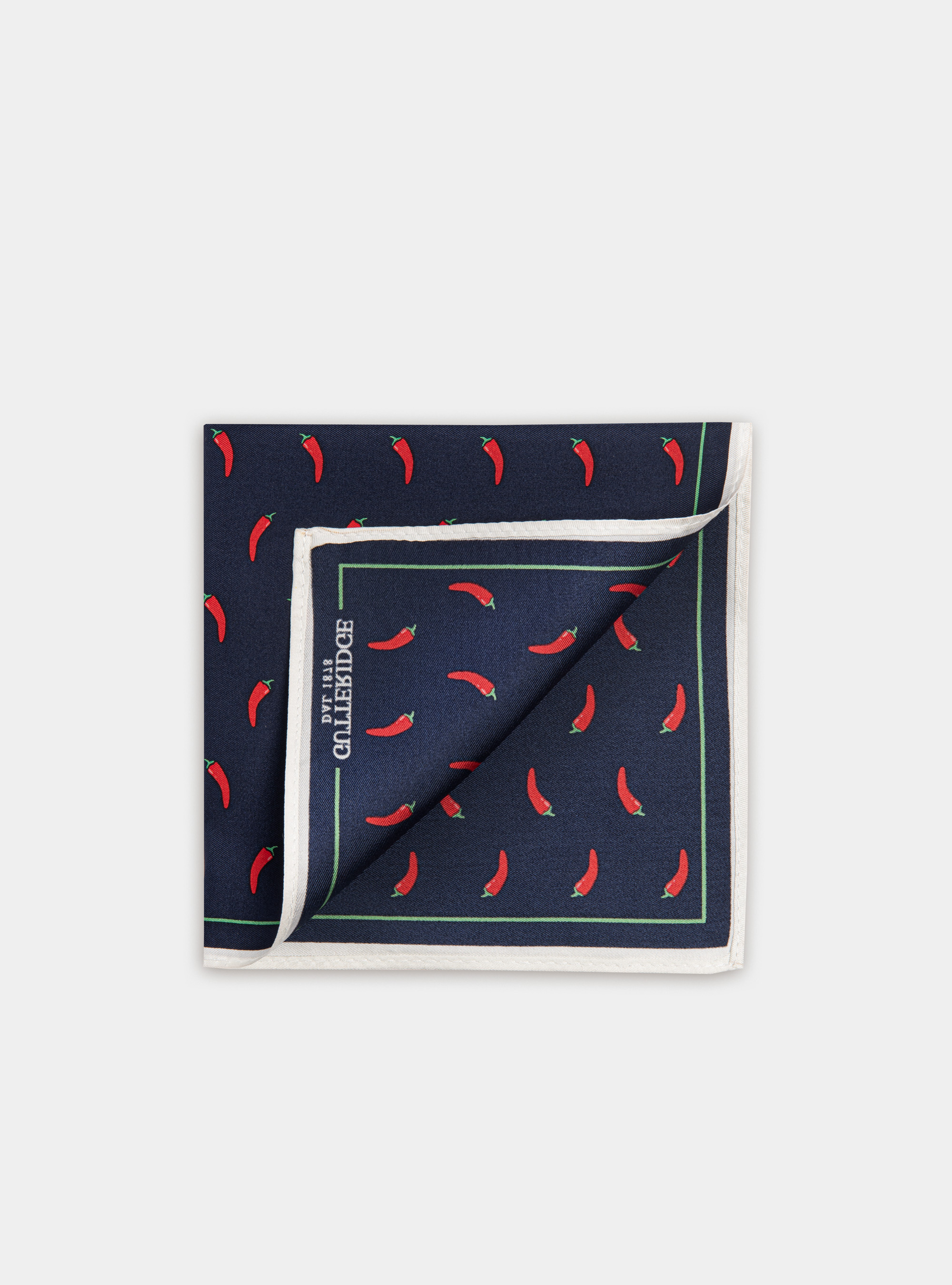 Pochette in seta a fantasia stampata, BLU NAVY