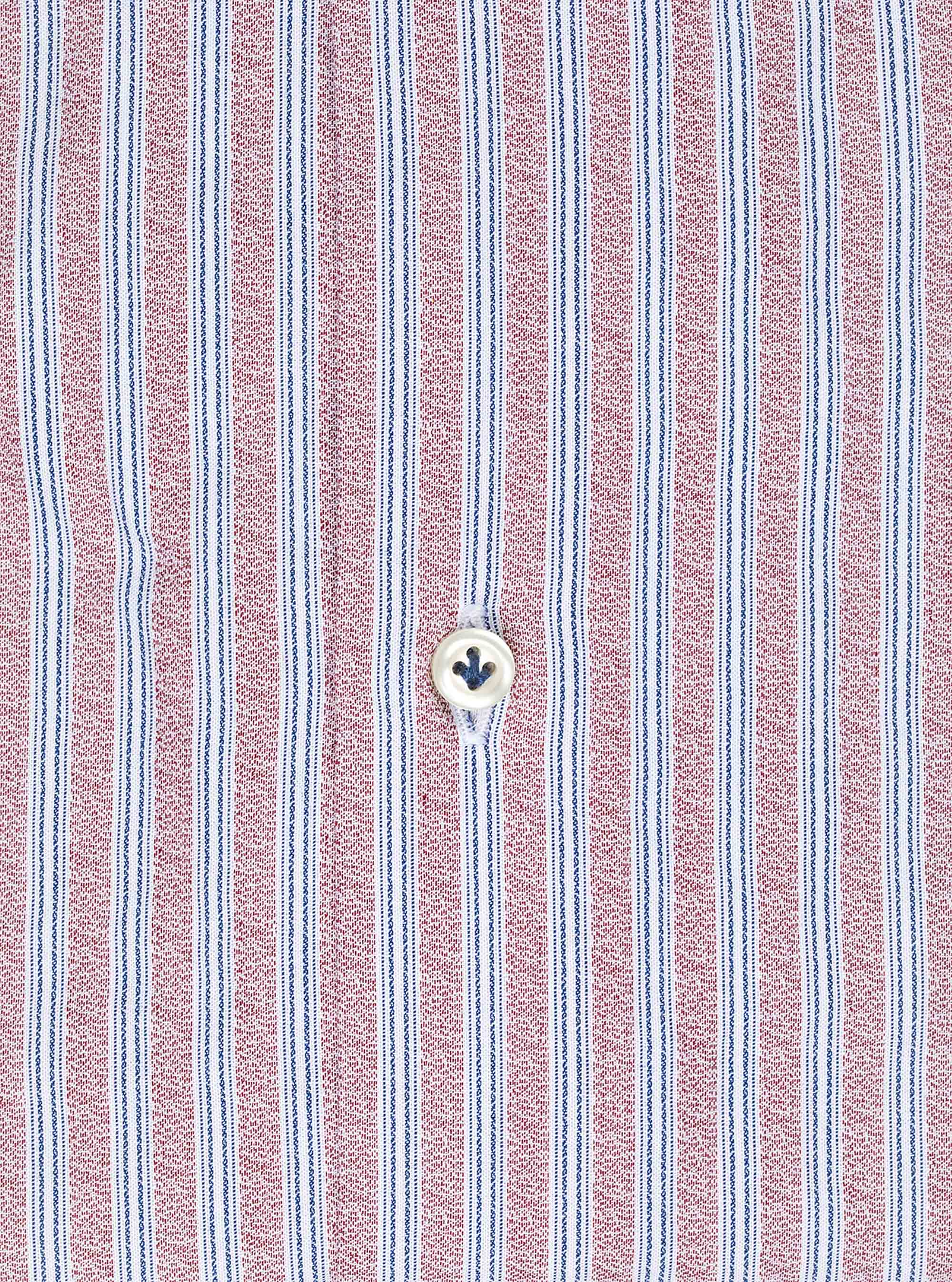 French collar shirt in 100% striped cotton, ROJO