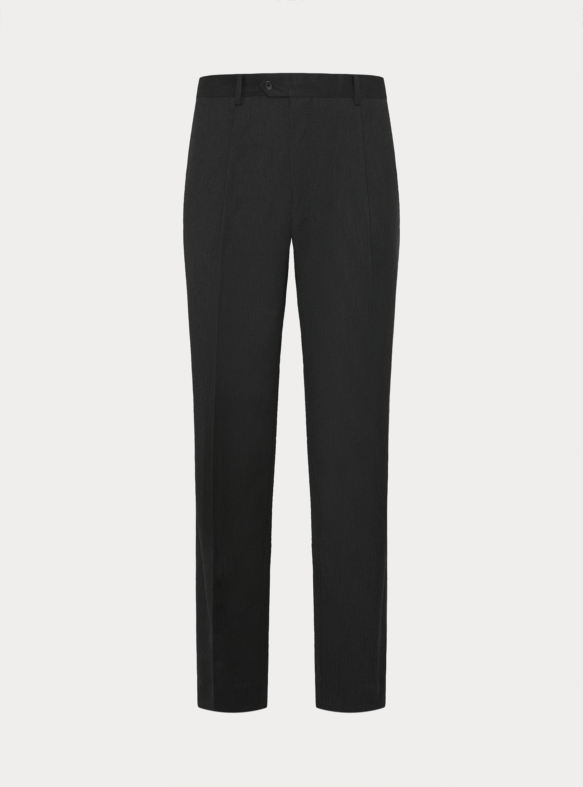 Pantaloni con pince wide leg straight misto poly, GRIS MARENGO