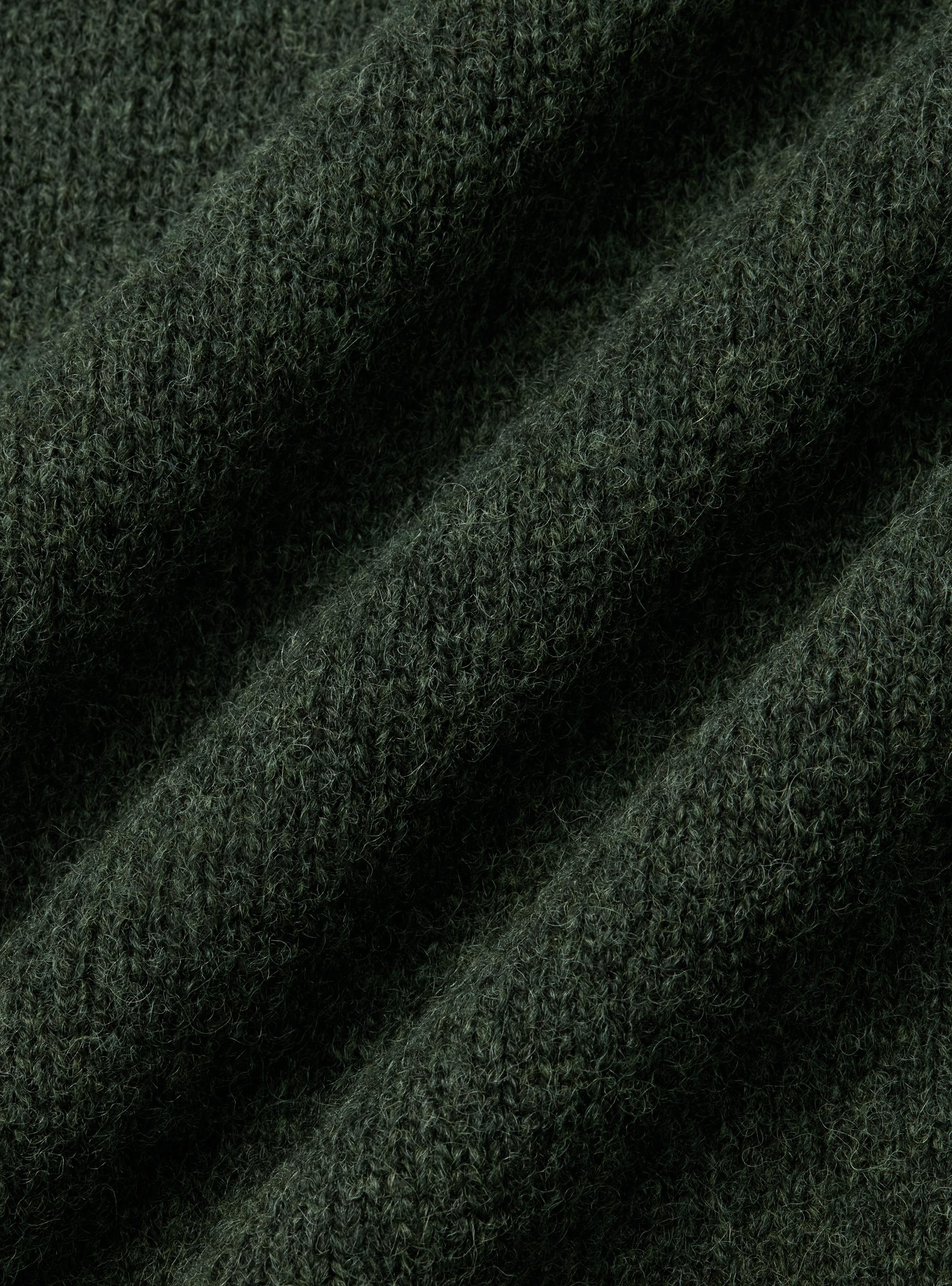 Shetland wool crew-neck sweater, GREEN