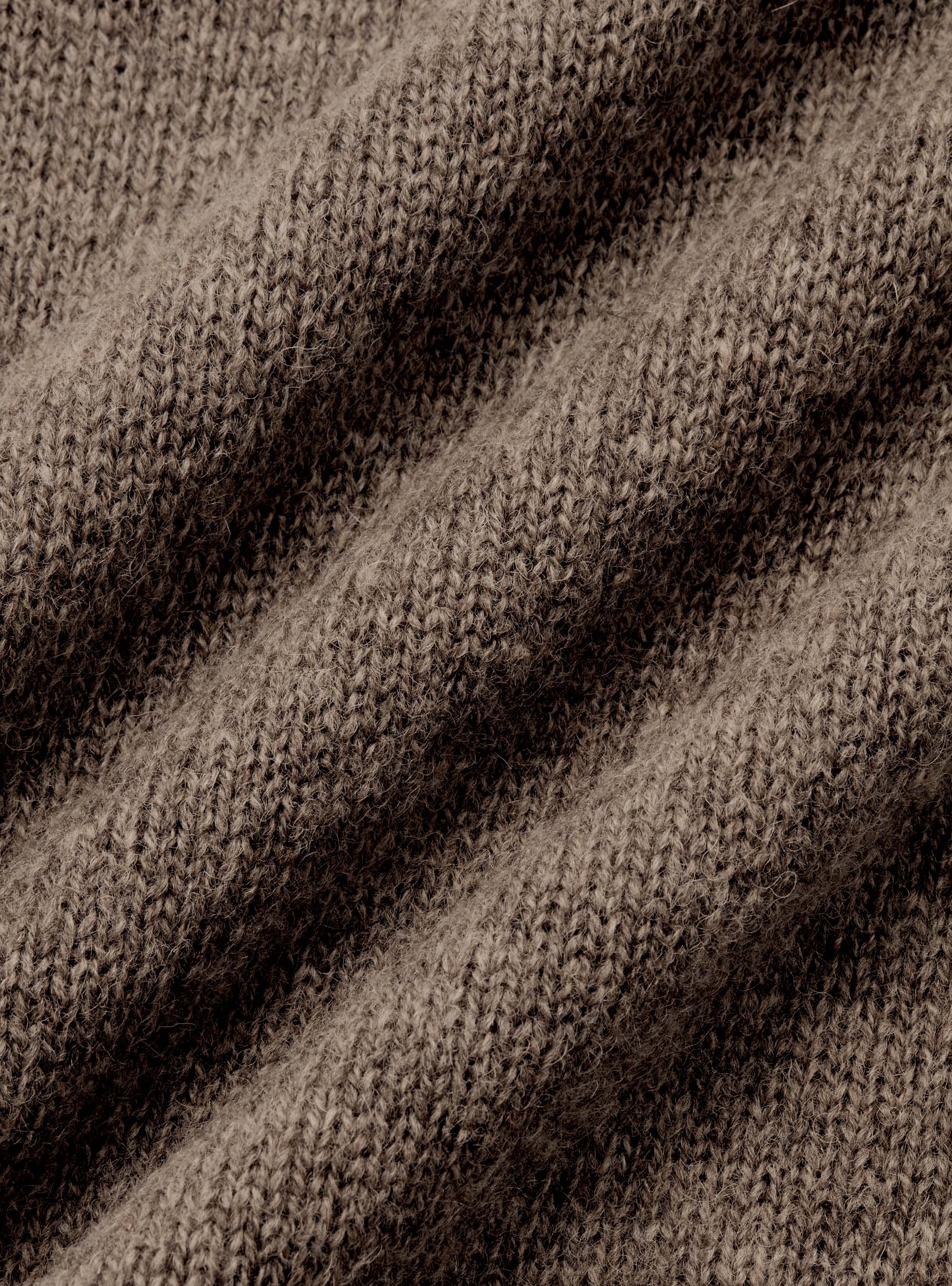 Pure Shetland wool crewneck sweater, MUD