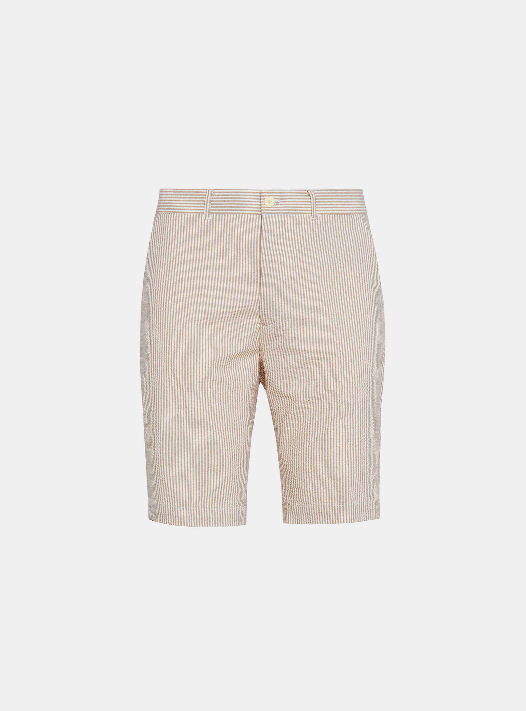Bermuda seersucker in cotone stretch, SABBIA