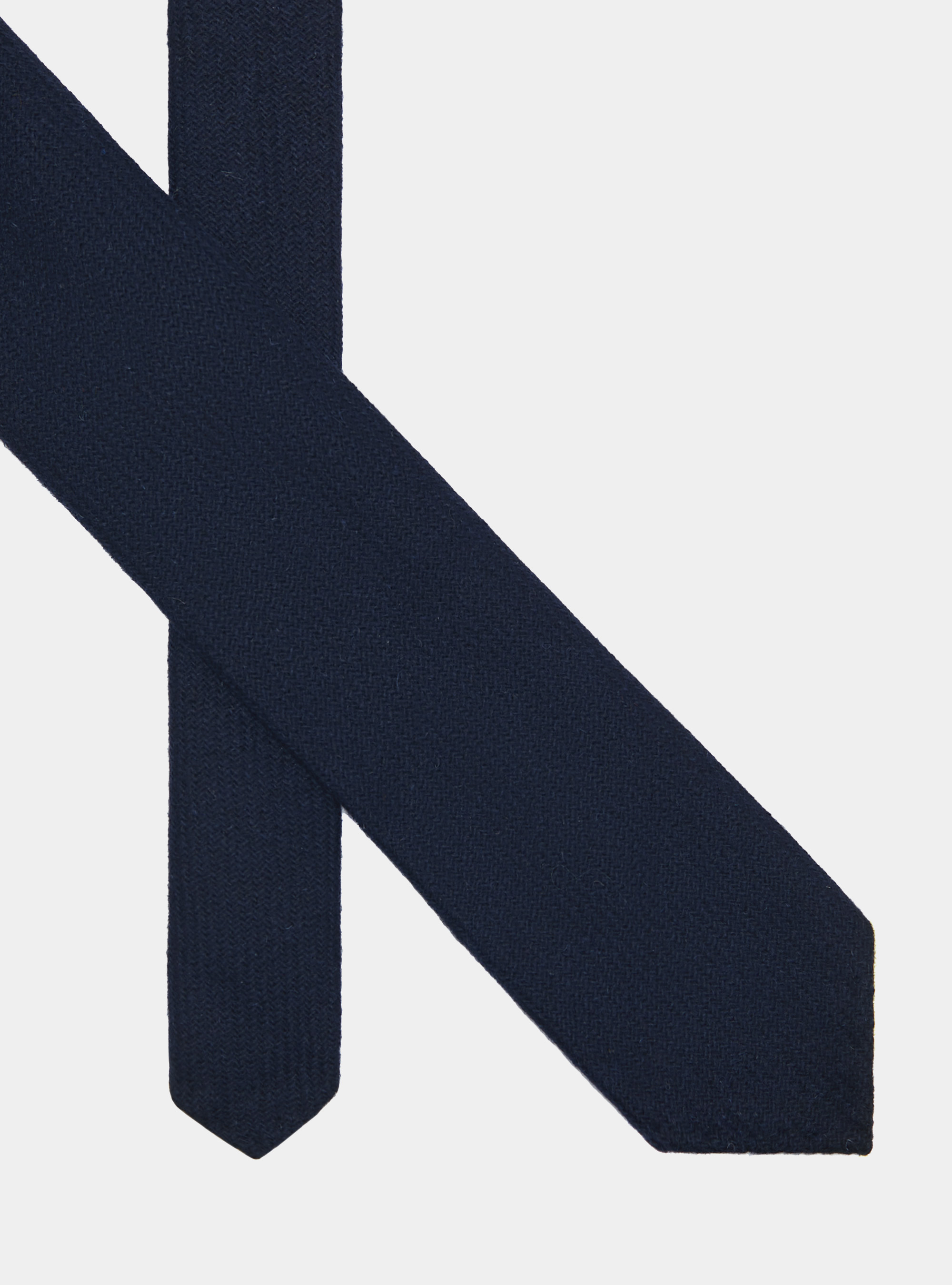 Cravatta in pura lana shetland, BLU NAVY
