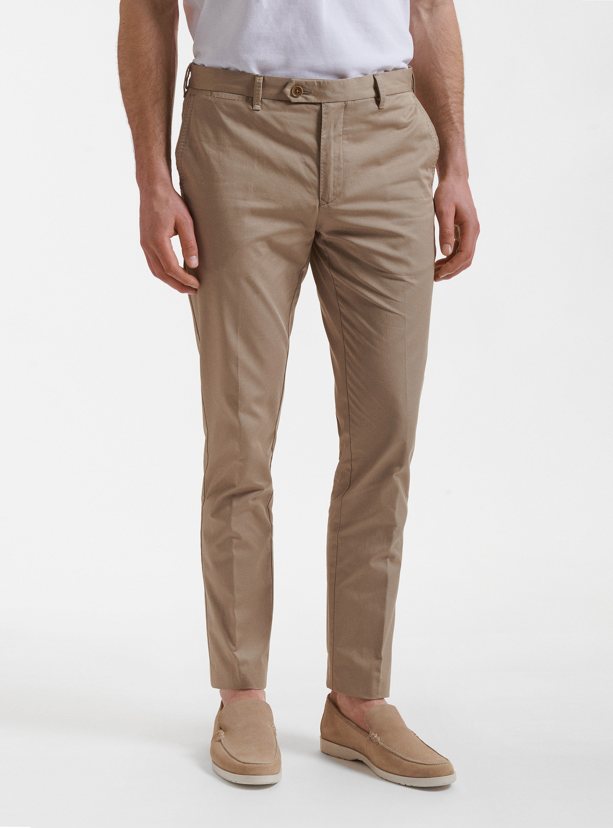 Pantaloni slim fit in twill leggero, FANGO