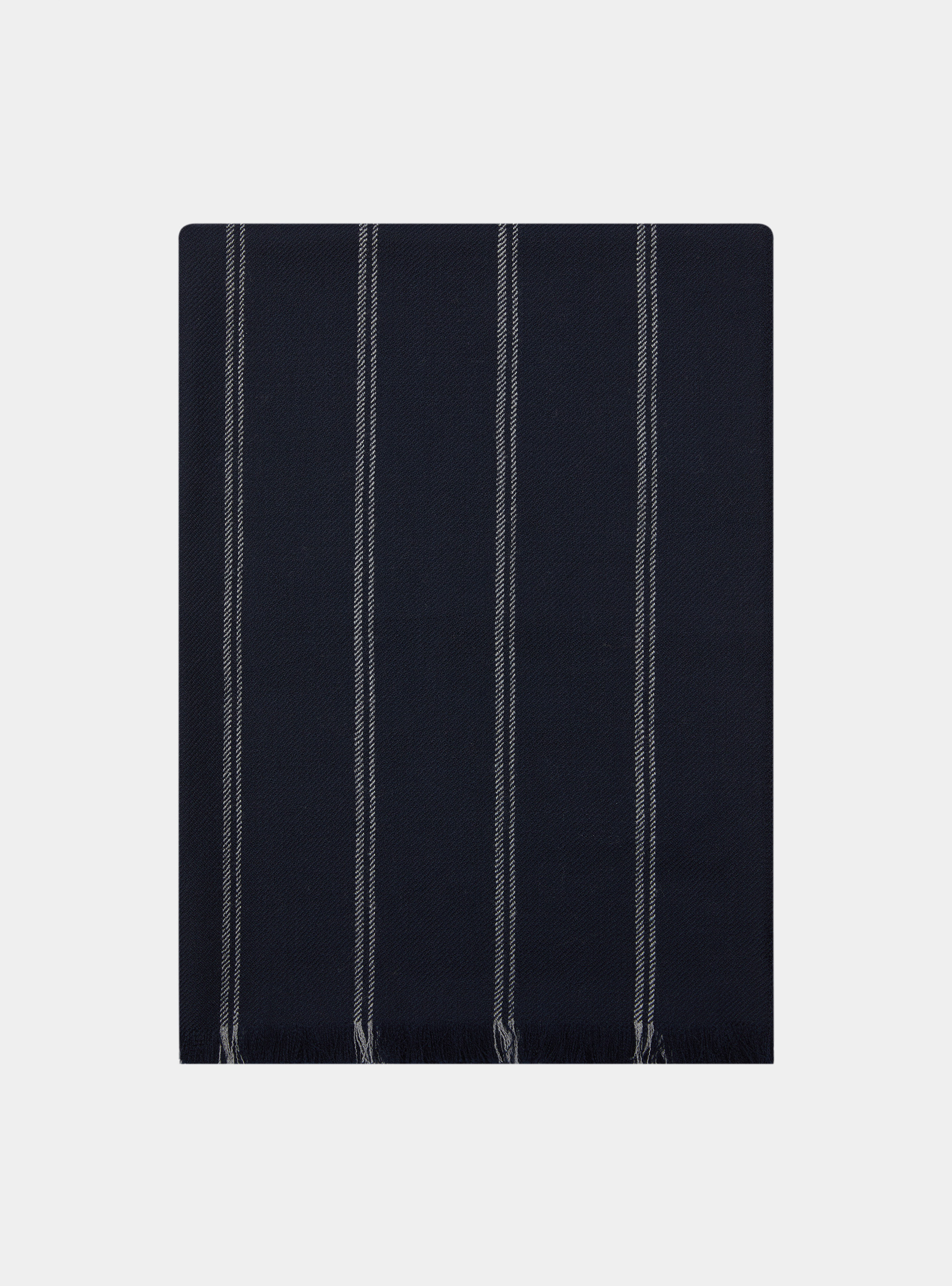 Sciarpa in lana a righe, BLU NAVY/GRIGIO