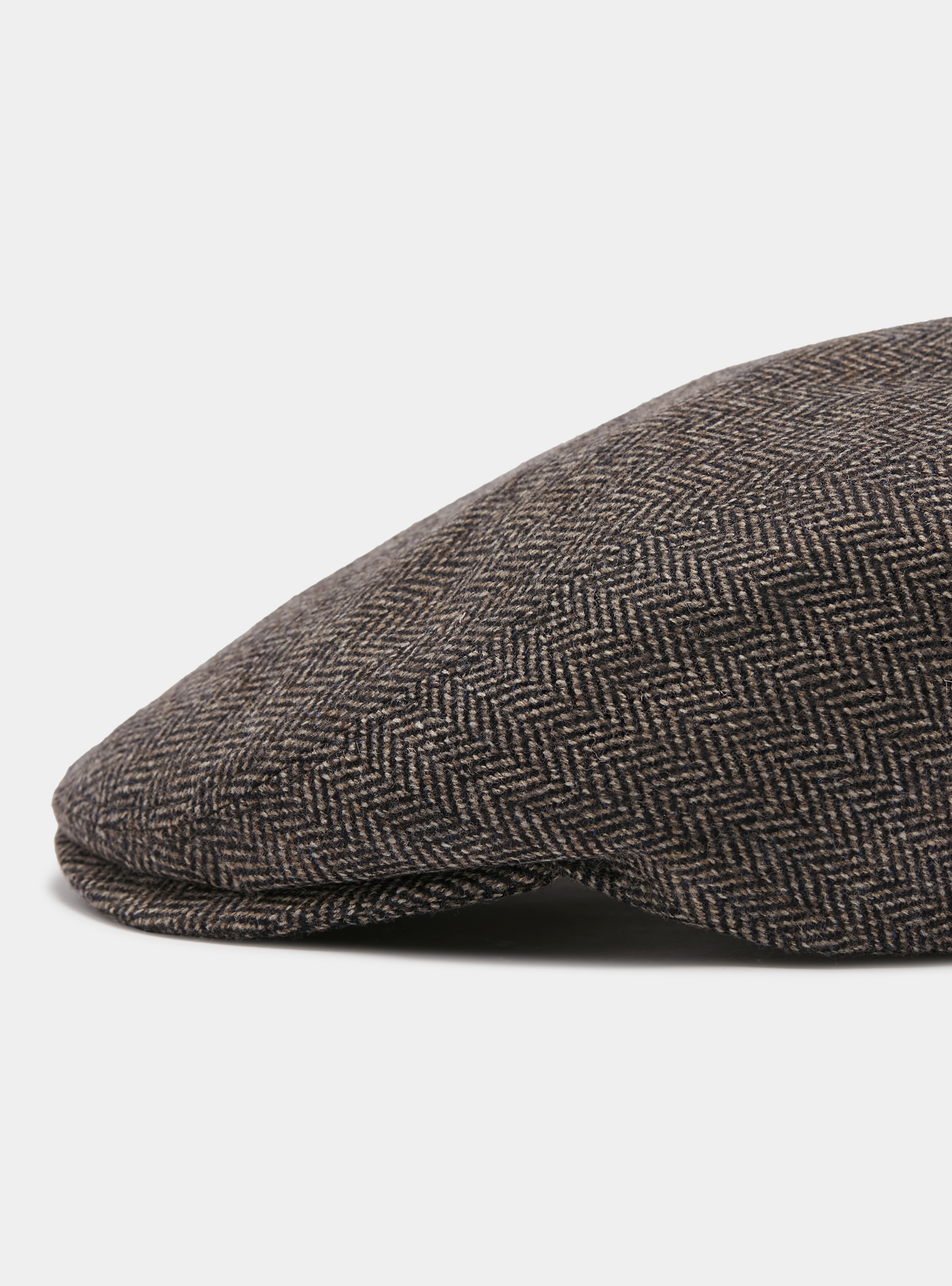 Coppola spigata in lana cashmere Lanificio di Pray, MARRONE