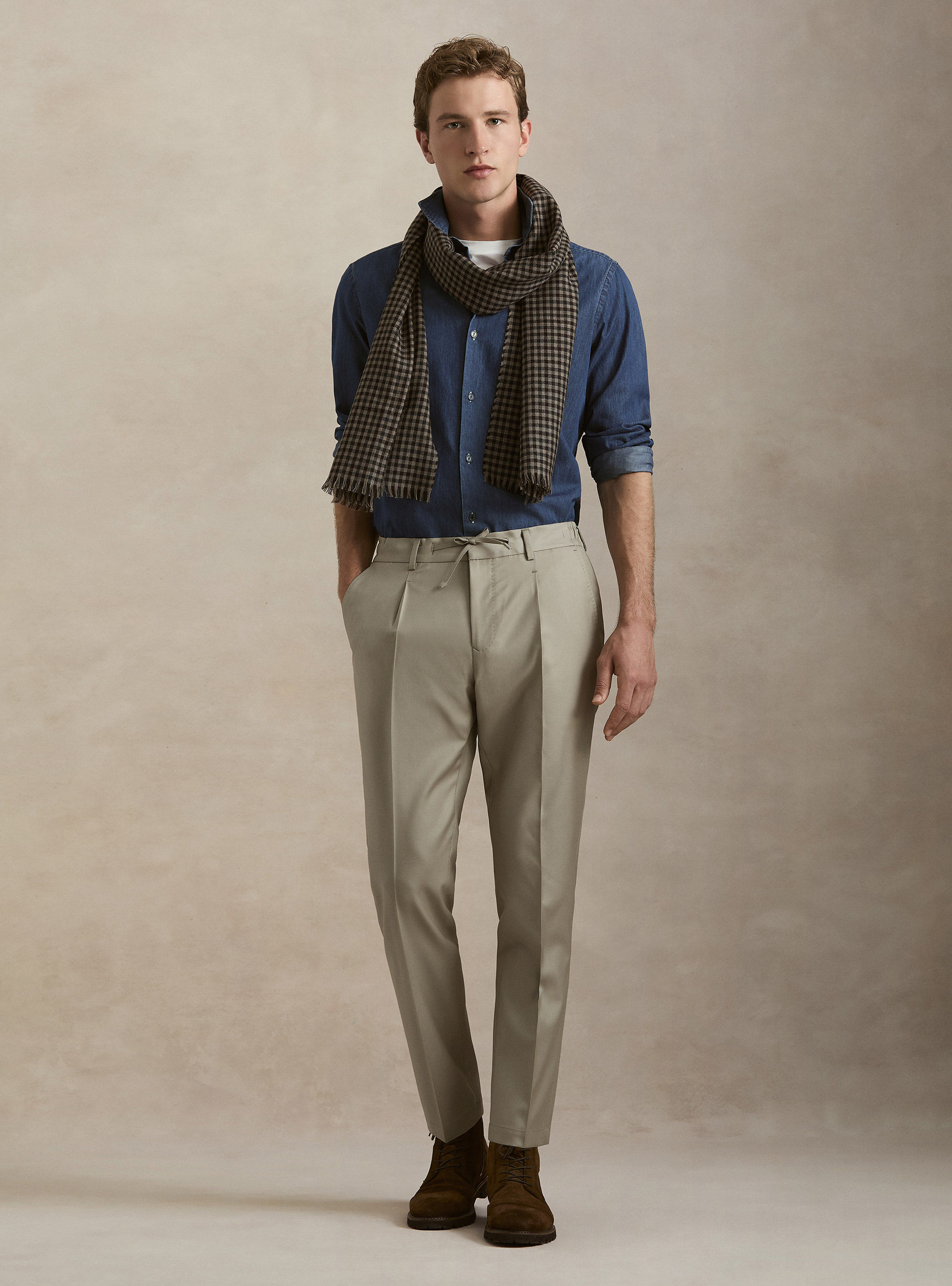 VBC wool drawstring trousers, SABBIA 0591C